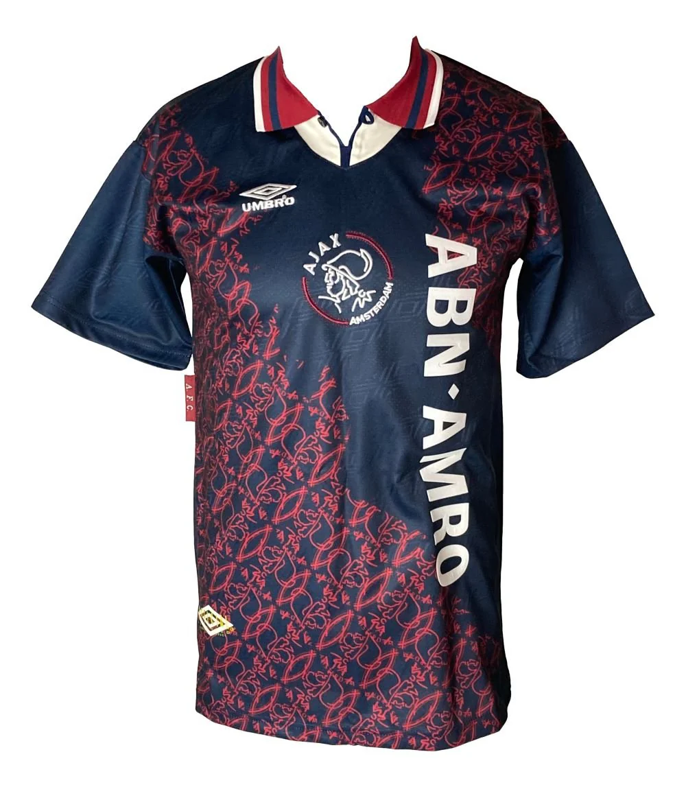 Patrick Kluivert Signed Ajax Umbro Soccer Large Jersey BAS - Image 3
