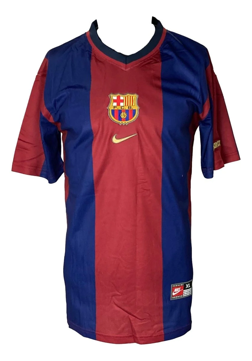 Patrick Kluivert Signed Barcelona FC Nike Soccer Jersey BAS - Image 3