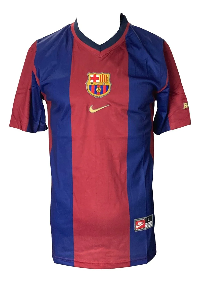 Patrick Kluivert Signed Barcelona FC Nike Soccer LG Jersey BAS - Image 3