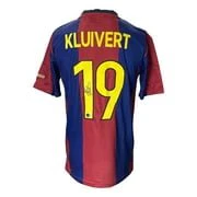 Patrick Kluivert Signed Barcelona FC Nike Soccer LG Jersey BAS - Image 6