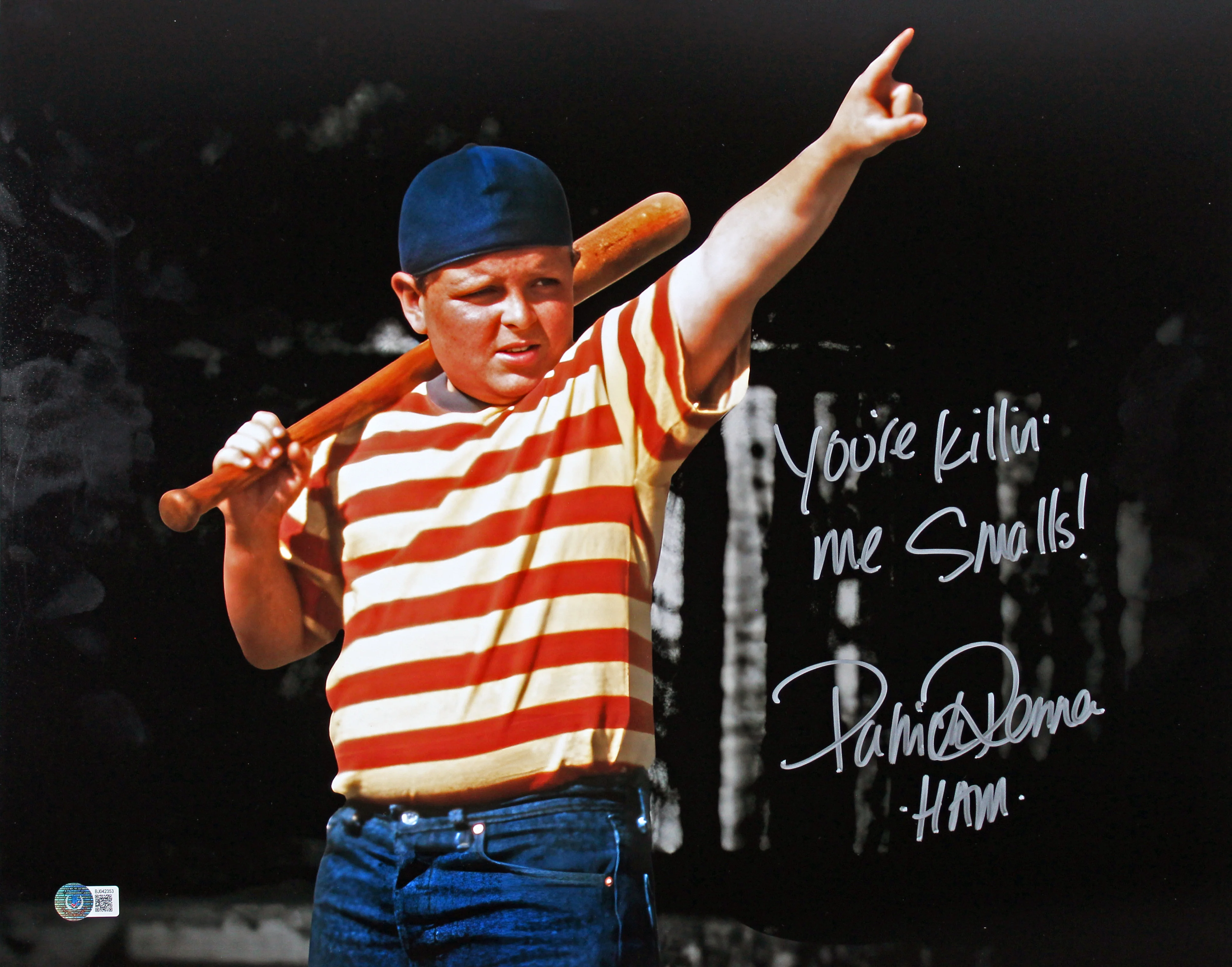 Patrick Renna The Sandlot "2x Insc" Authentic Signed 16x20 Horizontal Photo BAS - Image 2