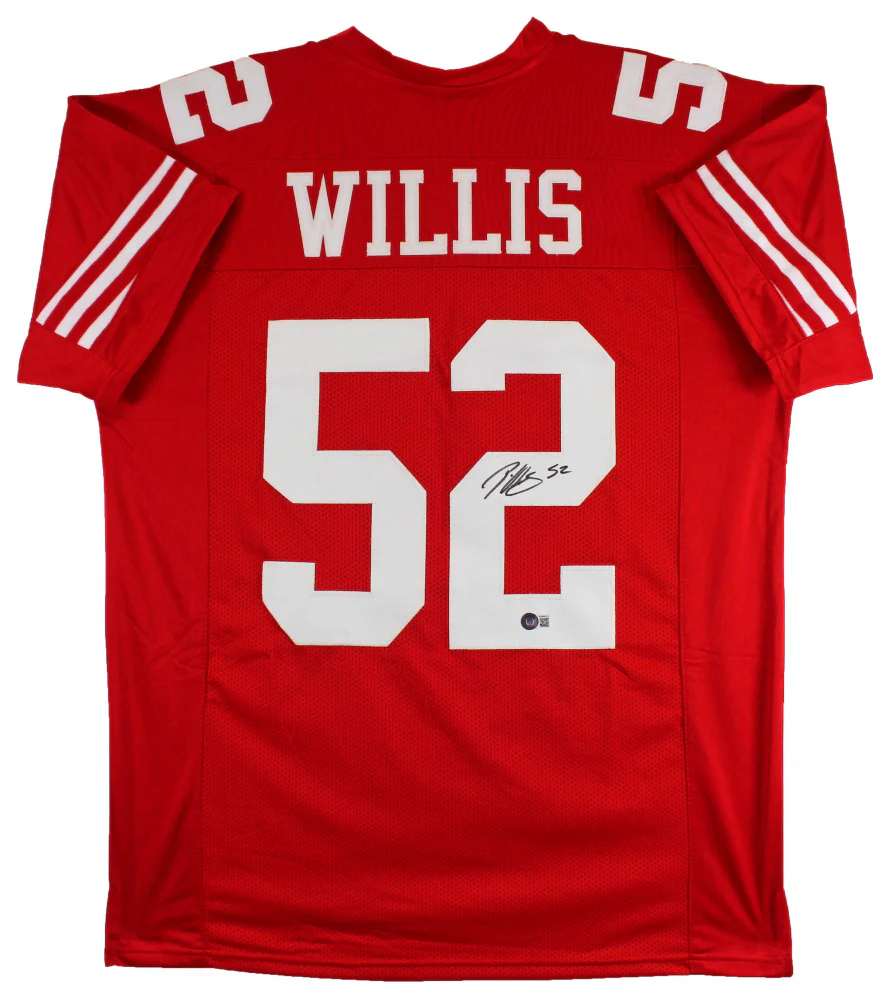 Patrick Willis Authentic Signed Red Pro Style Jersey Autographed BAS Witnessed - Image 2