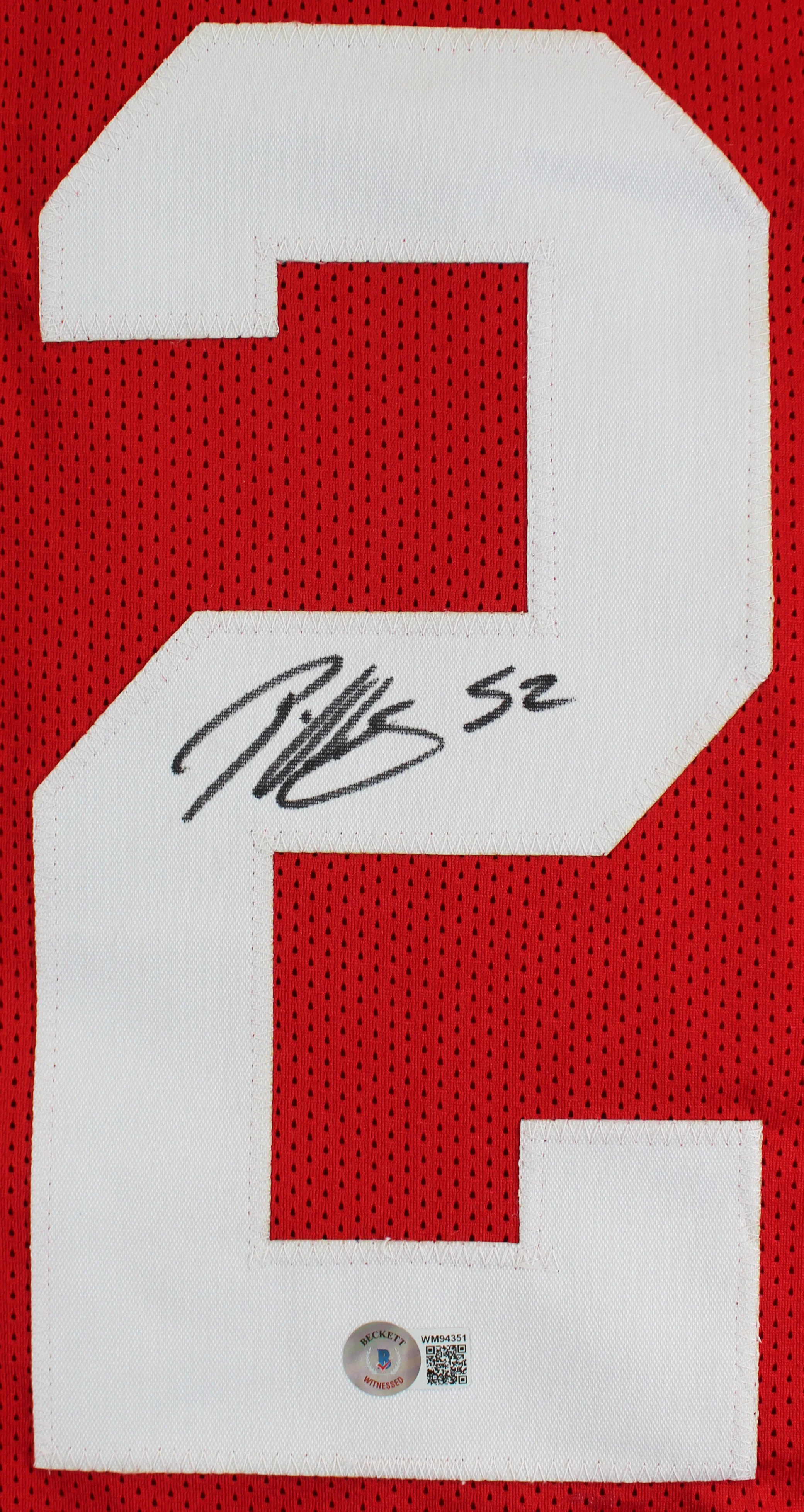 Patrick Willis Authentic Signed Red Pro Style Jersey Autographed BAS Witnessed - Image 3