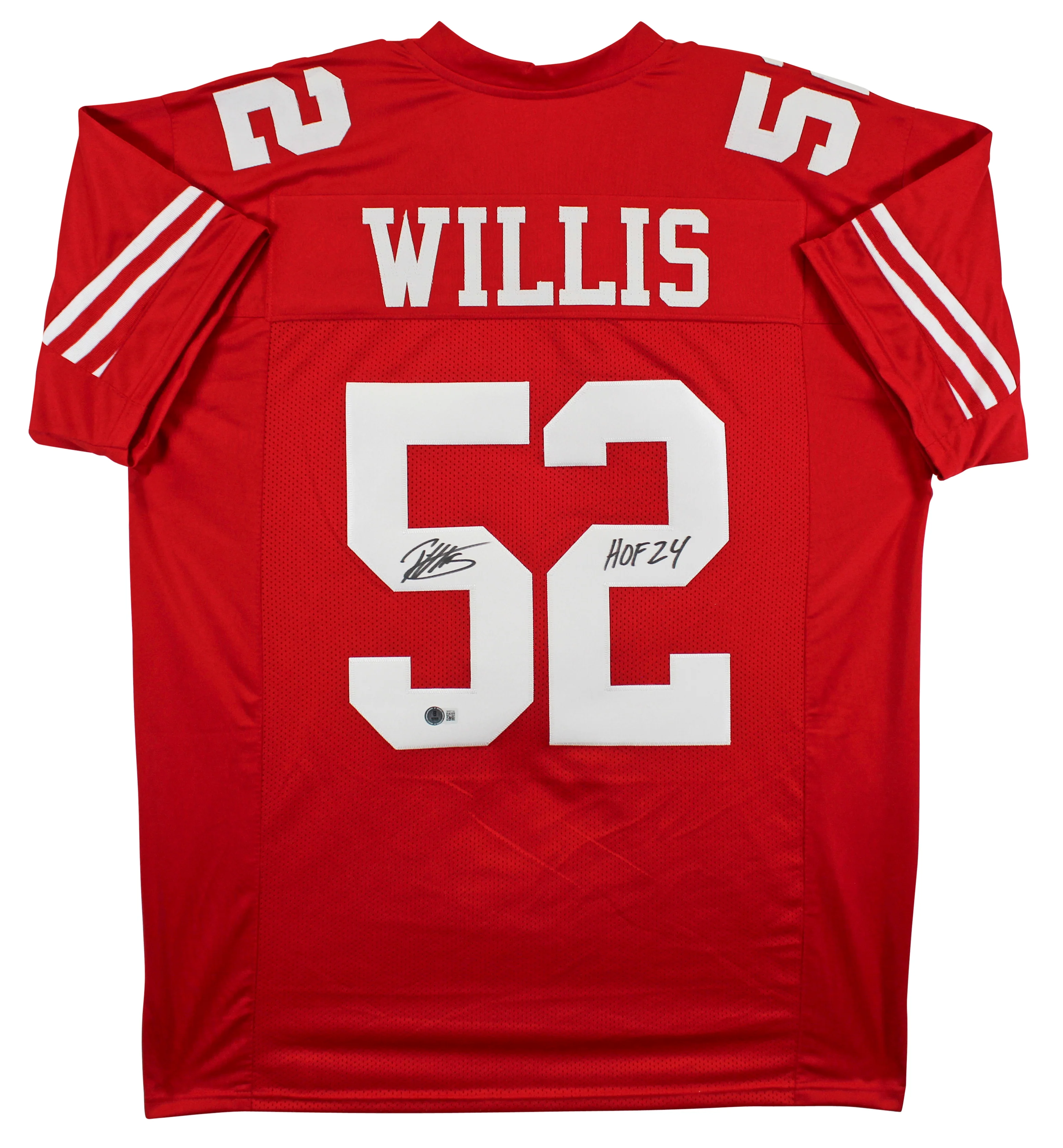 Patrick WIllis "HOF 24" Authentic Signed Red Pro Style Jersey BAS Witnessed - Image 2