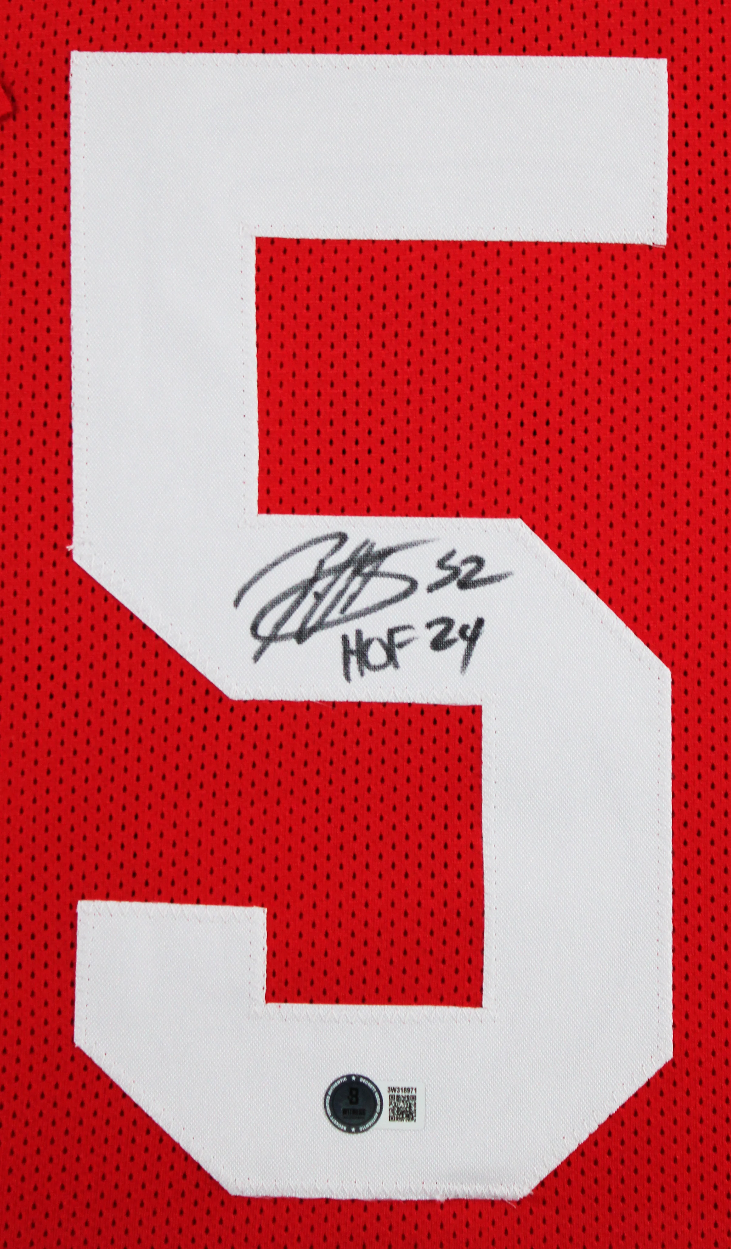 Patrick Willis "HOF 24" Signed Red Pro Style Framed Jersey BAS Witnessed 2 - Image 3
