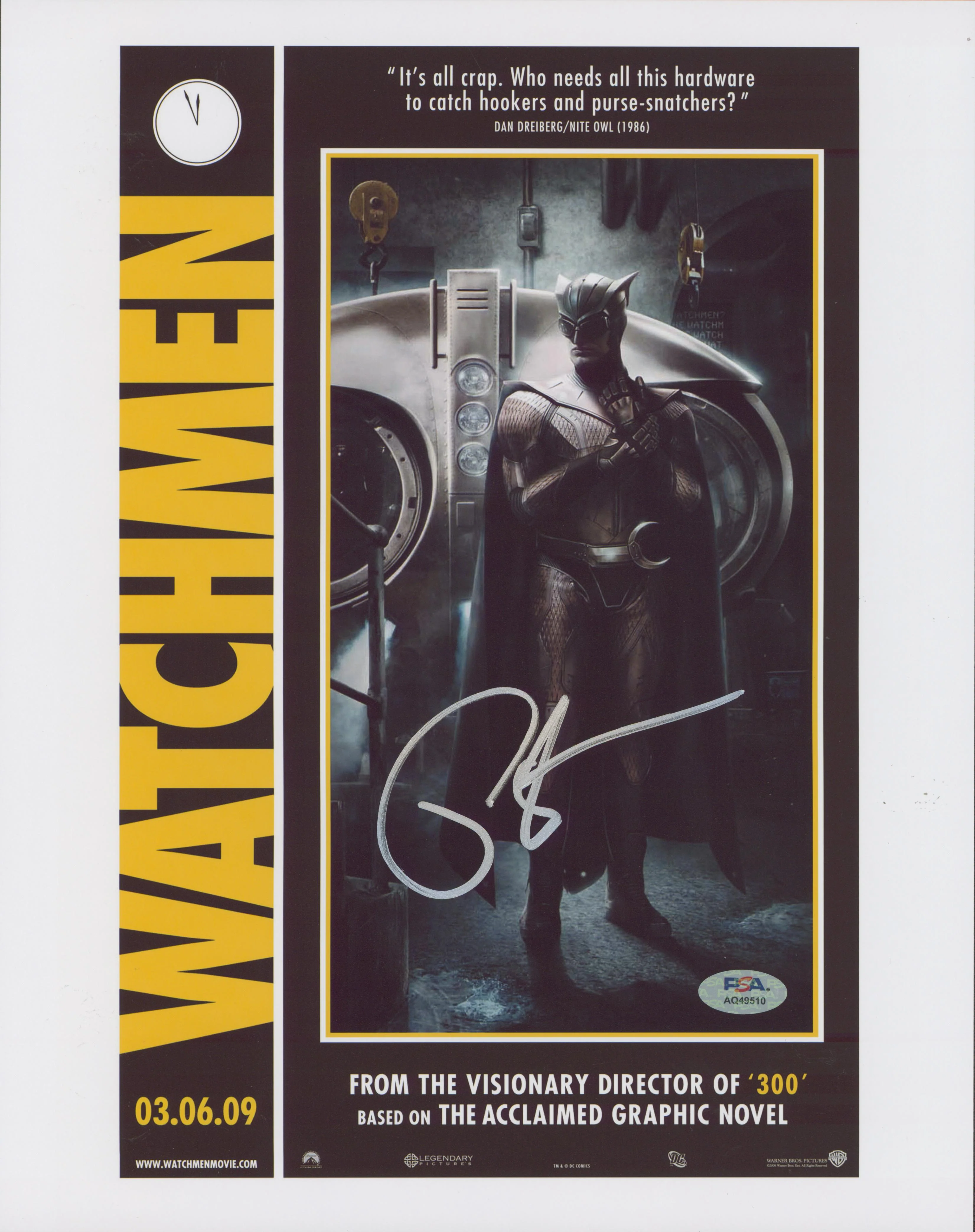 Patrick Wilson Watchmen Authentic Signed 11x14 Vertical Photo PSA/DNA #AQ49510 - Image 2