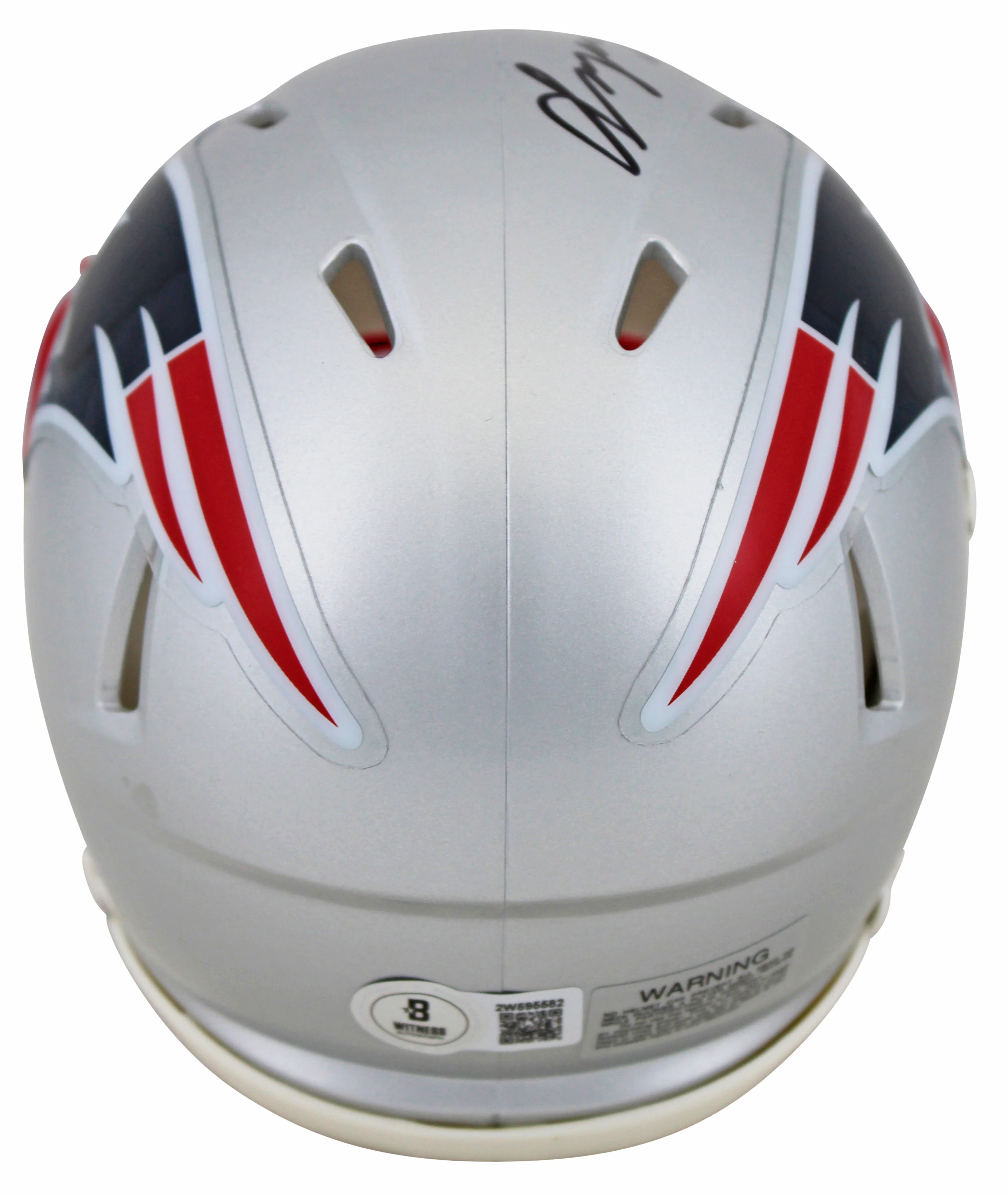 Patriots Christian Gonzalez Authentic Signed Speed Mini Helmet BAS Witnessed 2 - Image 3