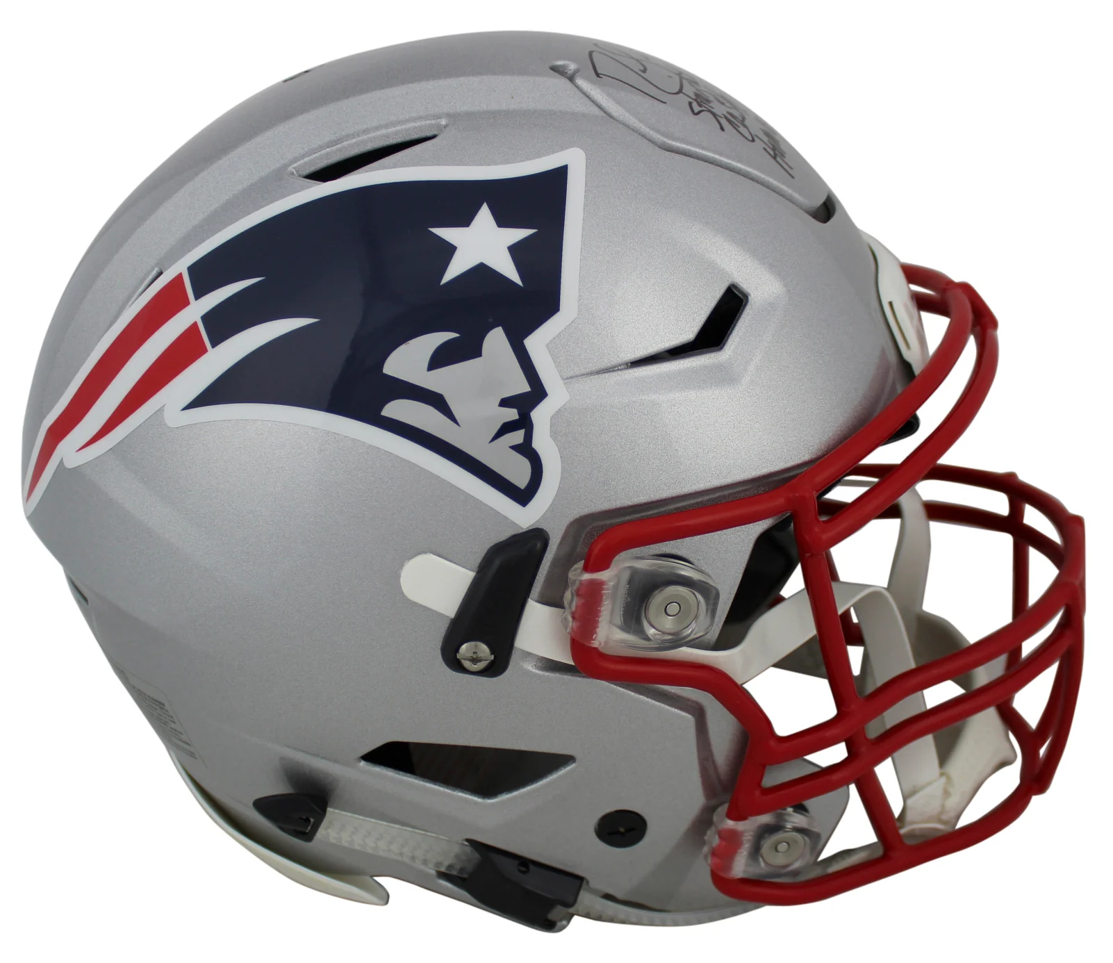 Patriots Randy Moss "SCH HOF 18" Signed Speed Flex Full Size Helmet BAS Witness - Image 3