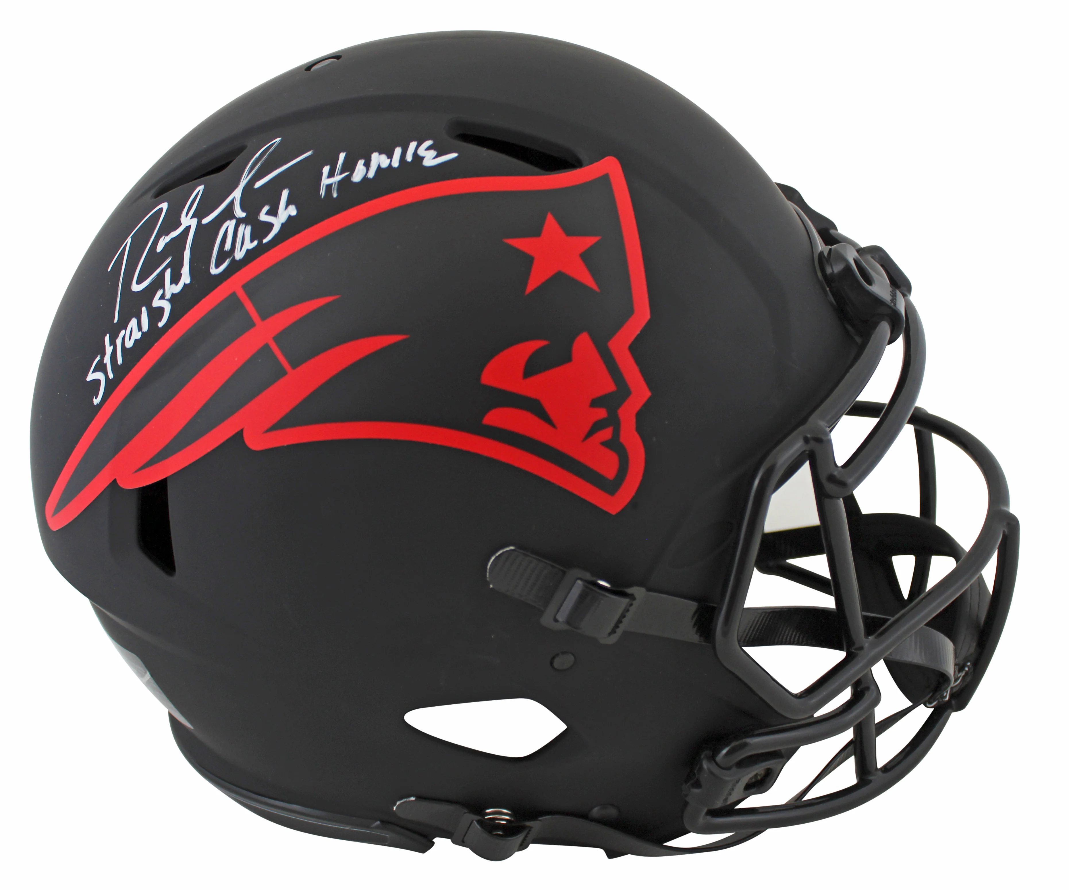 Patriots Randy Moss "SCH" Signed Eclipse Proline F/S Speed Helmet BAS Witnessed - Image 3
