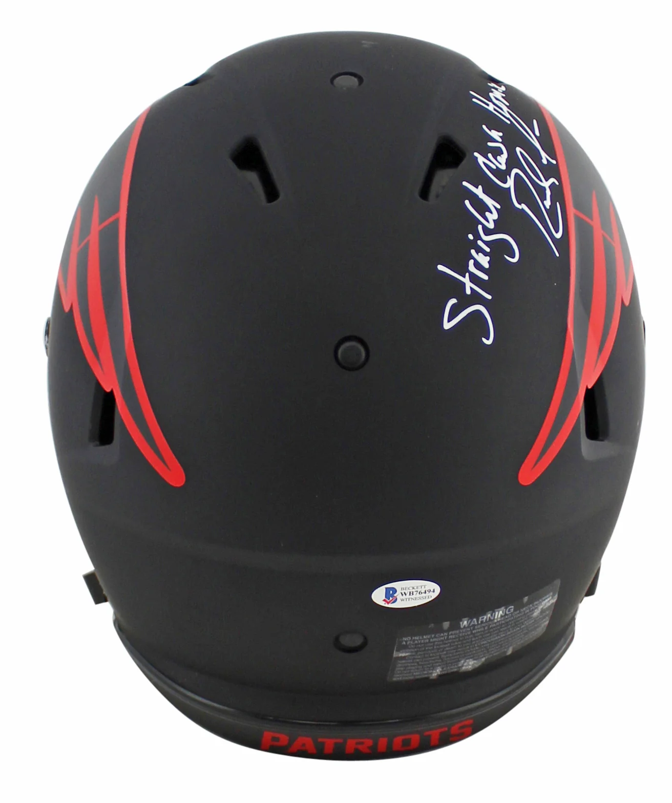 Patriots Randy Moss "SCH" Signed Eclipse Proline F/S Speed Helmet BAS Witnessed - Image 4
