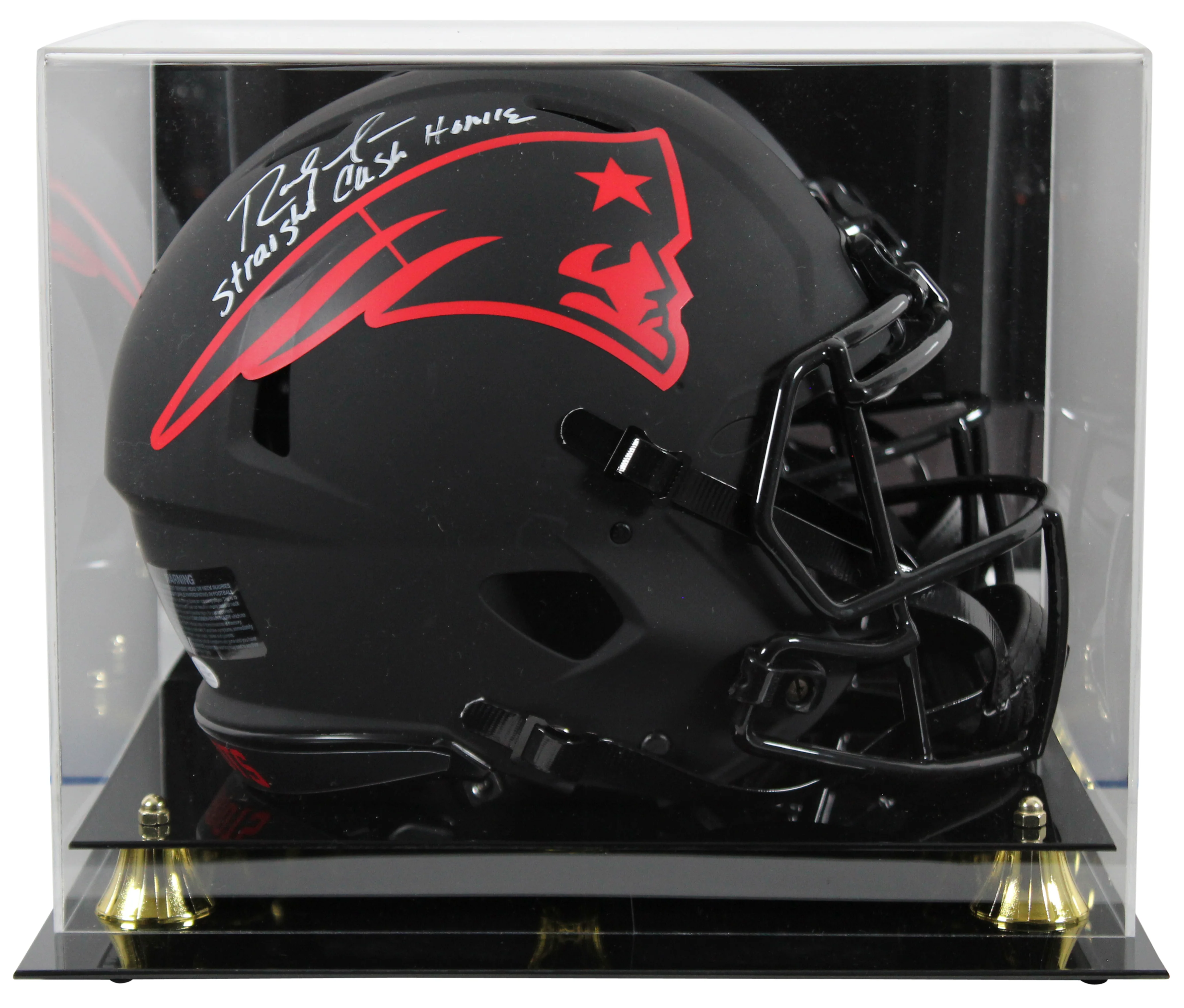 Patriots Randy Moss "SCH" Signed Eclipse Proline F/S Speed Helmet w/ Case BAS W - Image 2