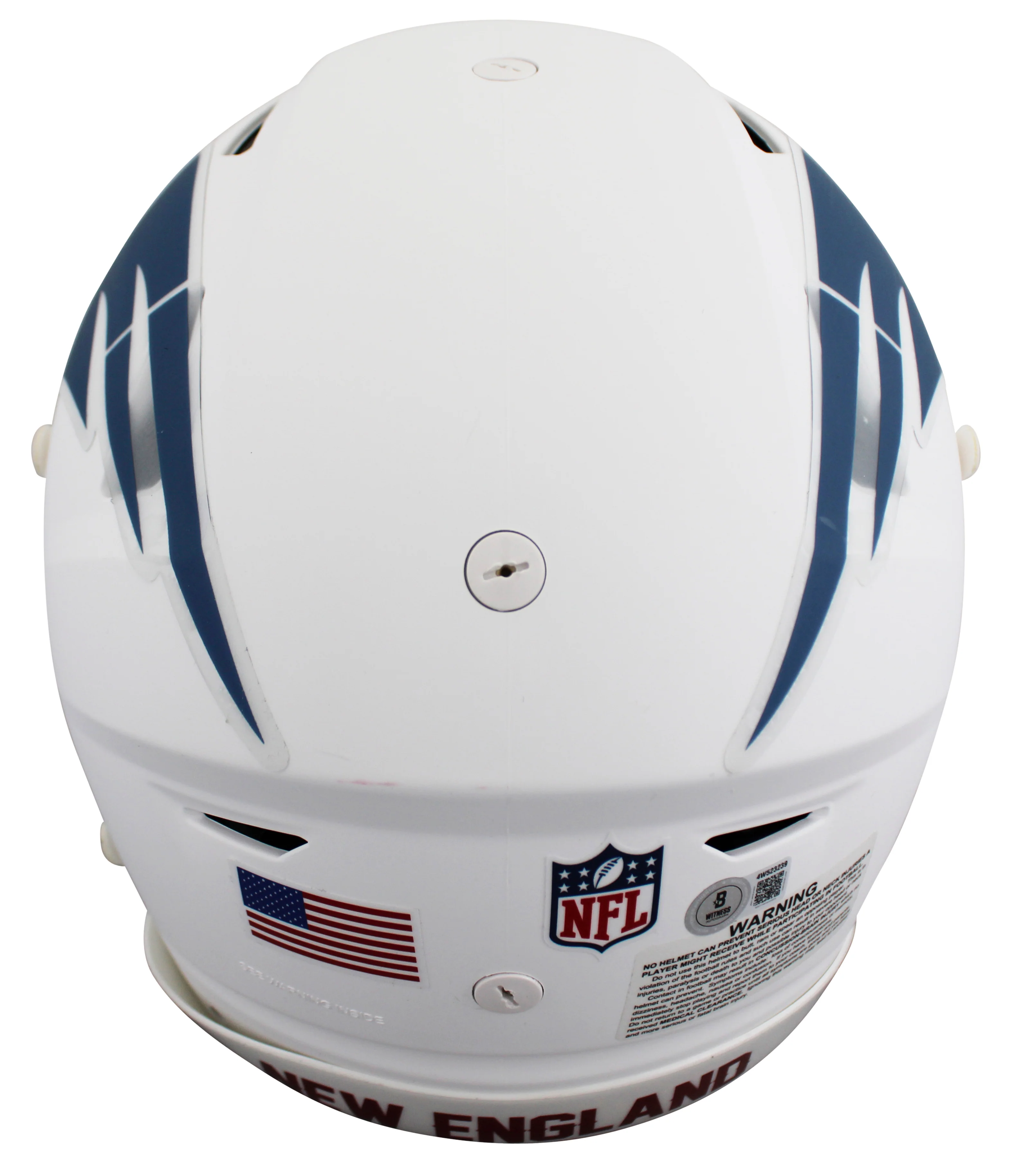 Patriots Randy Moss "SCH" Signed Rivalries Speed Flex Full Size Helmet BAS Wit - Image 5