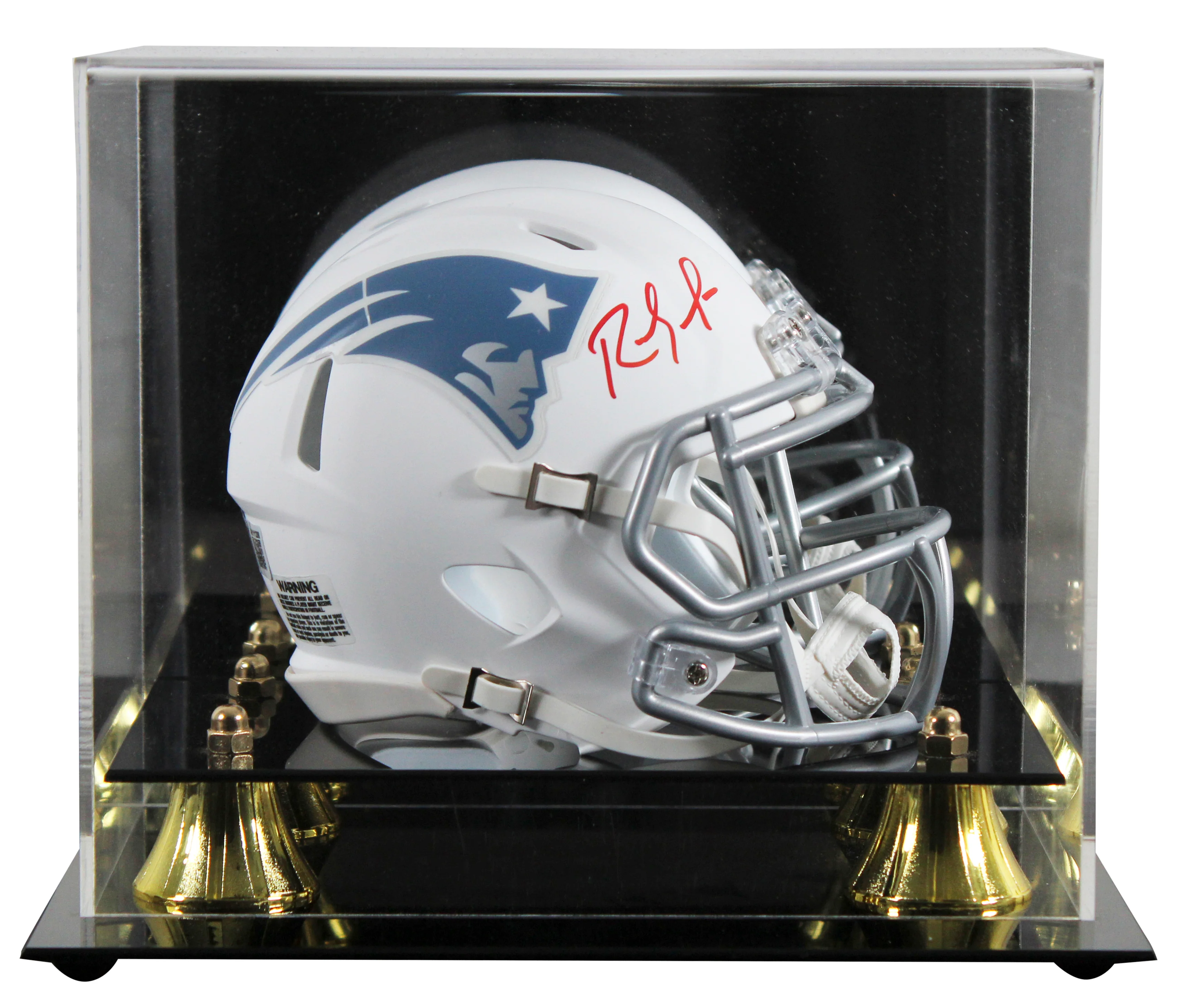 Patriots Randy Moss Signed 2025 On-Field Alt Speed Mini Helmet W/ Case BAS Wit - Image 2