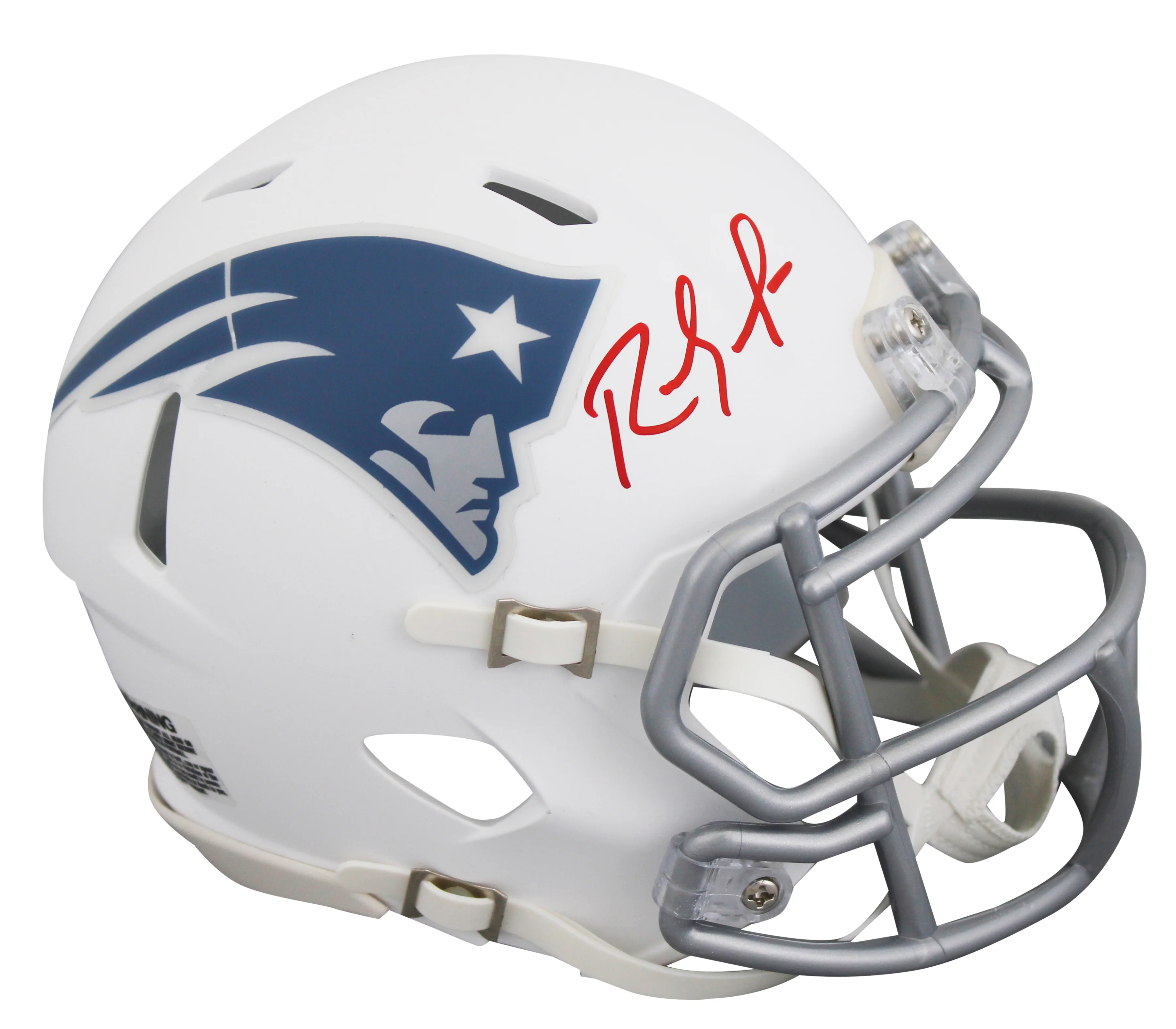 Patriots Randy Moss Signed 2025 On-Field Alt Speed Mini Helmet W/ Case BAS Wit - Image 3