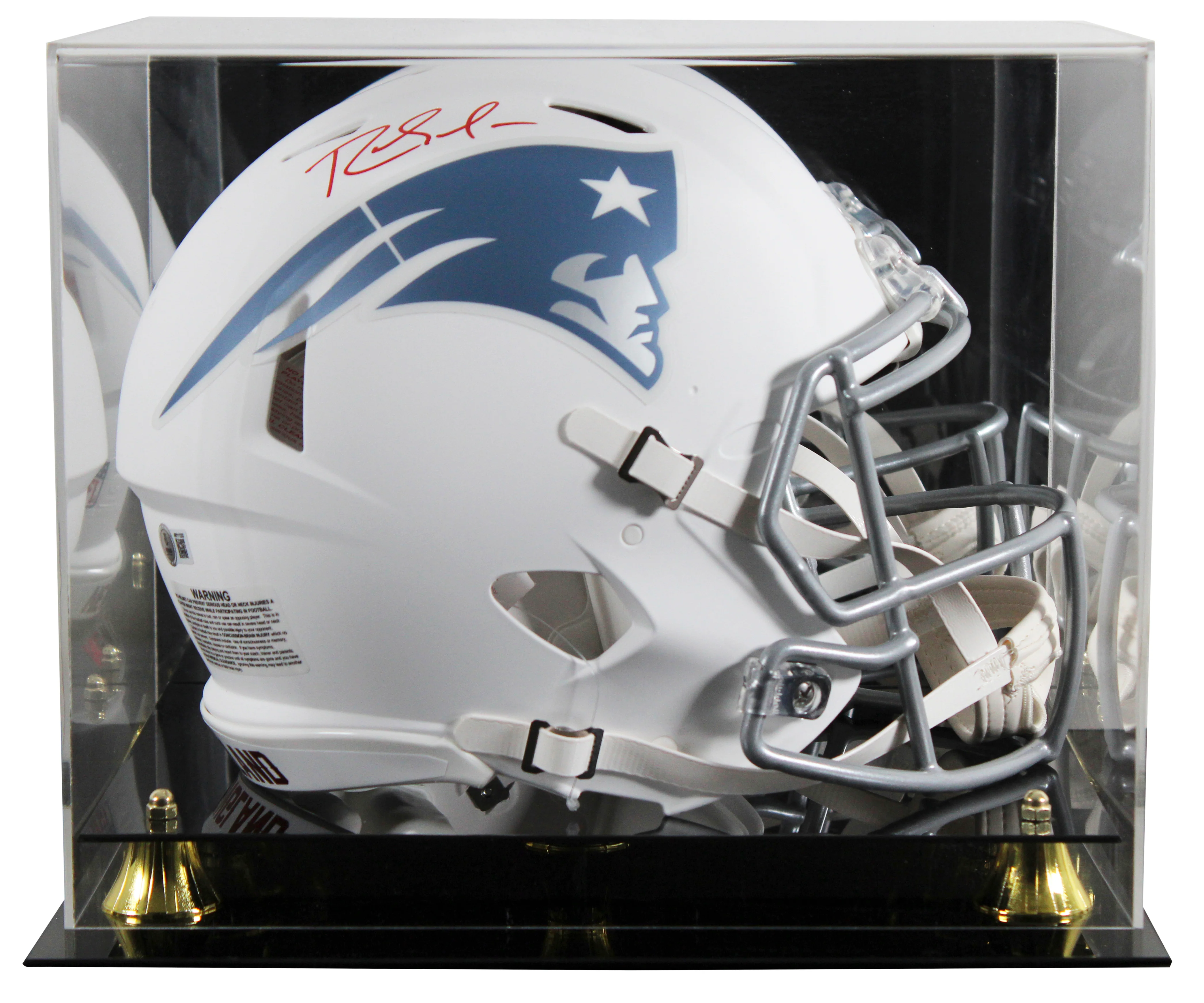 Patriots Randy Moss Signed '25 On-Field Alt F/S Speed Proline Helmet W/ Case BAS - Image 2