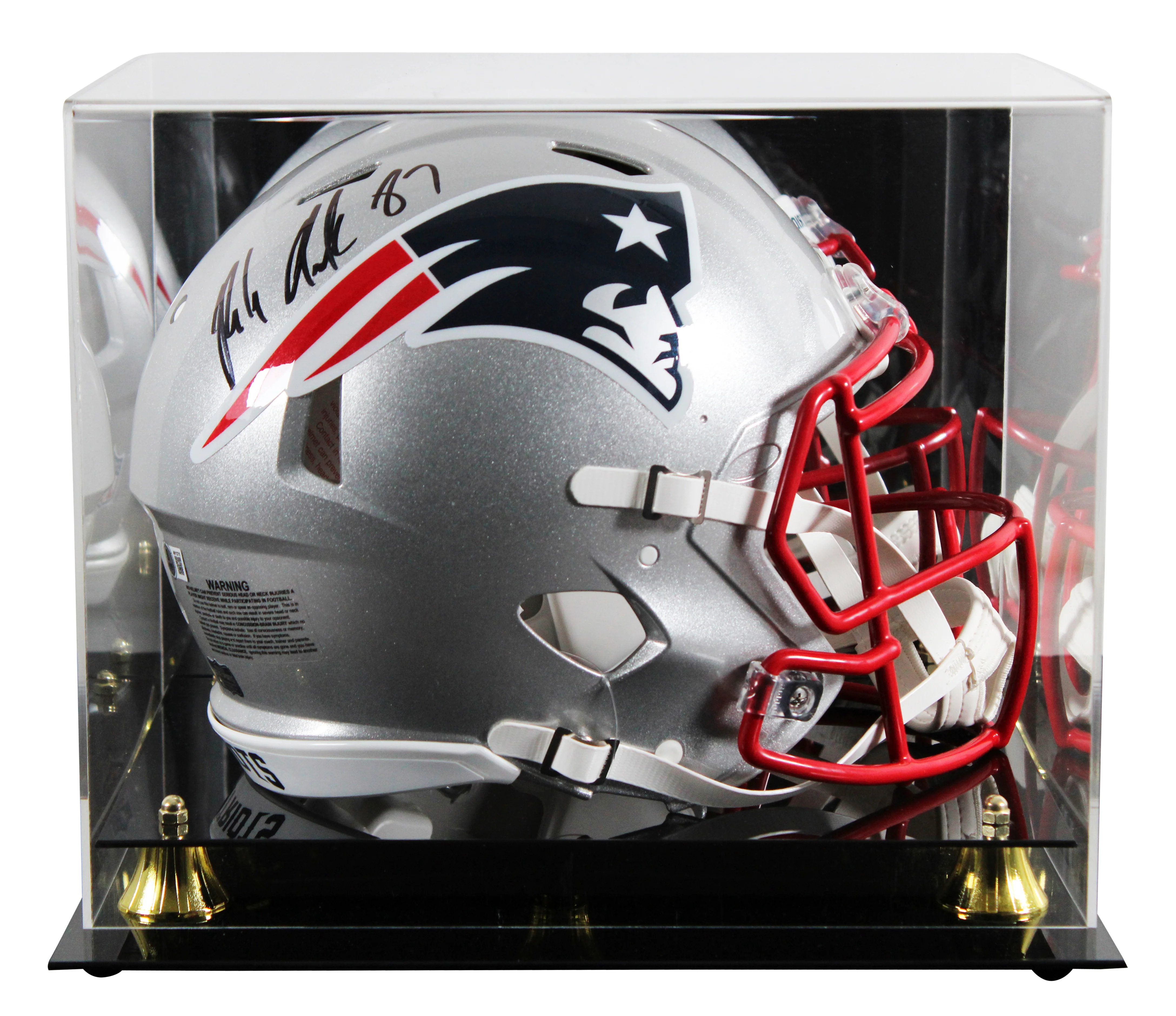 Patriots Rob Gronkowski Signed Full Size Speed Proline Helmet W/ Case BAS Wit - Image 2