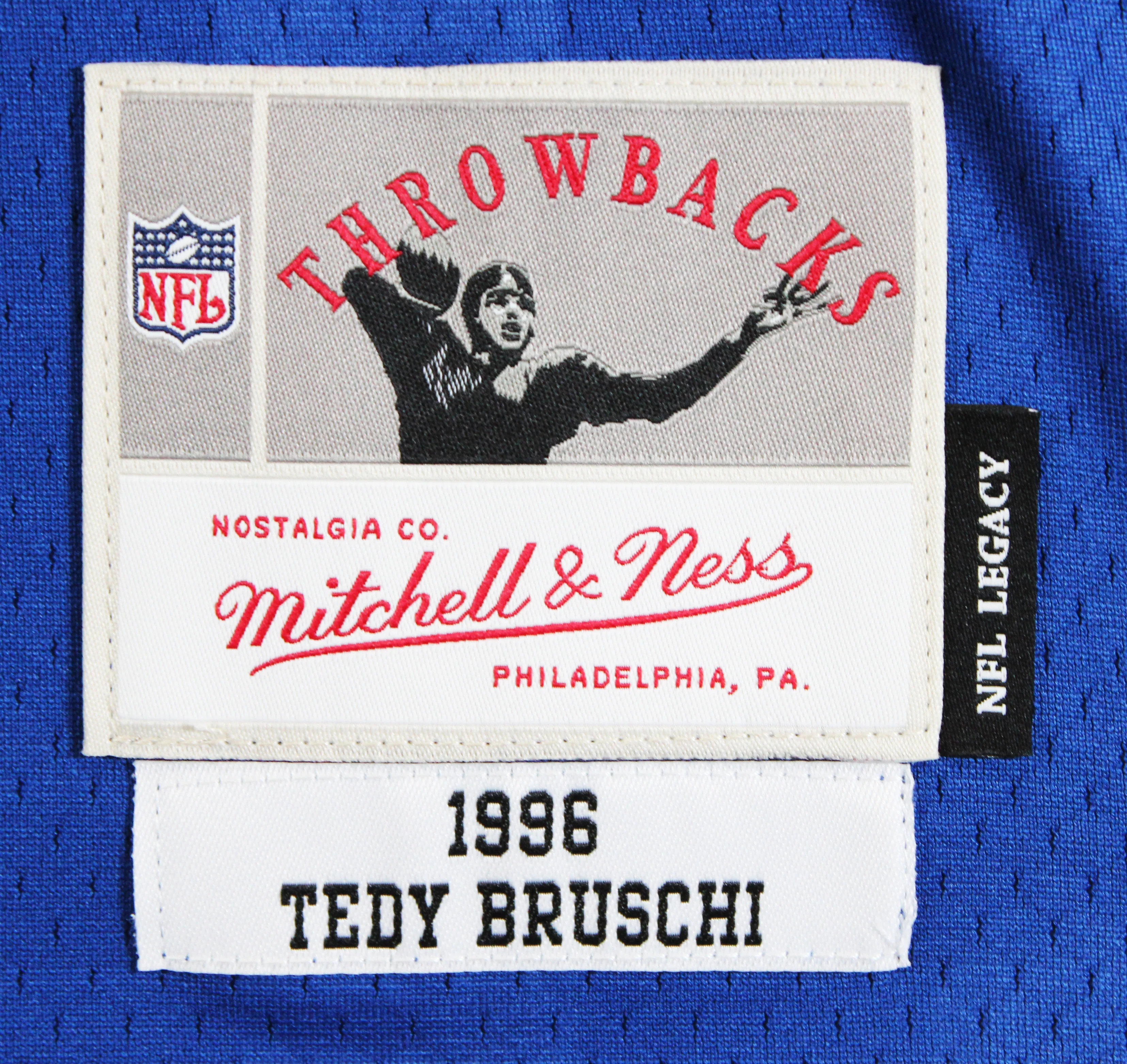Patriots Tedy Bruschi "Super Bowl Champions" Signed Navy M&N TB Jersey BAS Wit - Image 7
