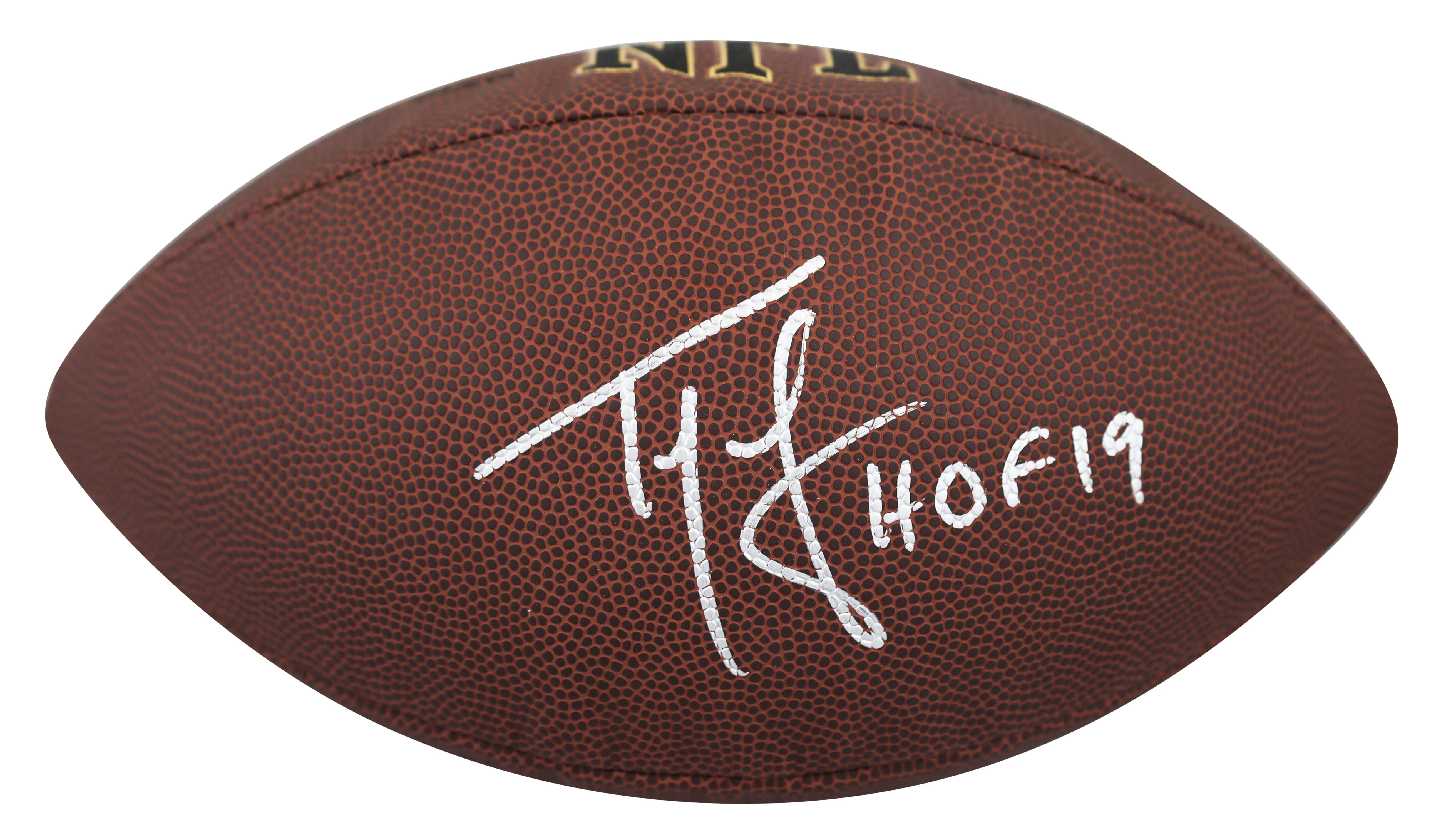 Patriots Ty Law "HOF 2019" Signed Wilson Super Grip Football W/ Case BAS Witness - Image 4