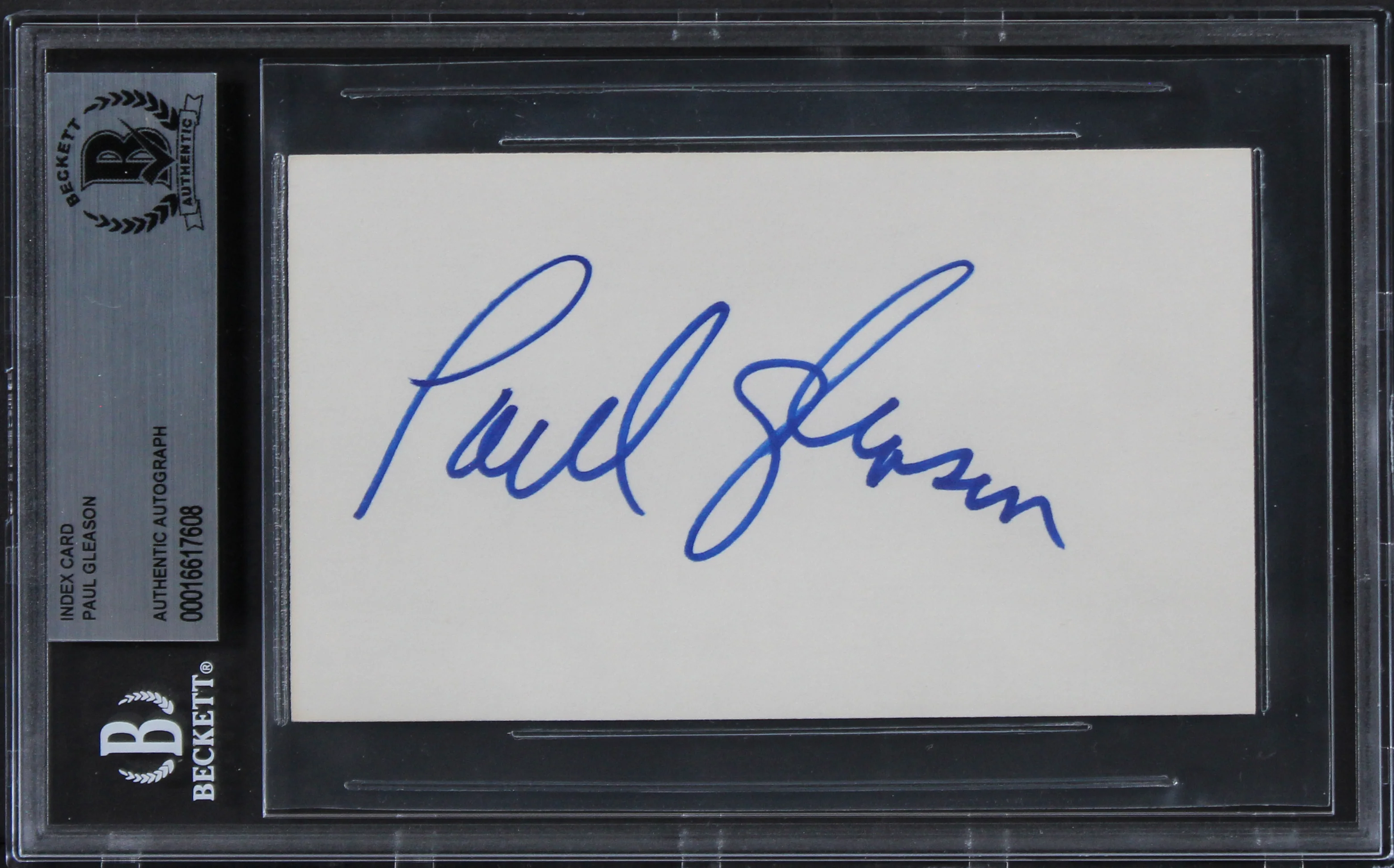 Paul Gleason The Breakfast Club Authentic Signed 3x5 Index Card BAS Slabbed - Image 2