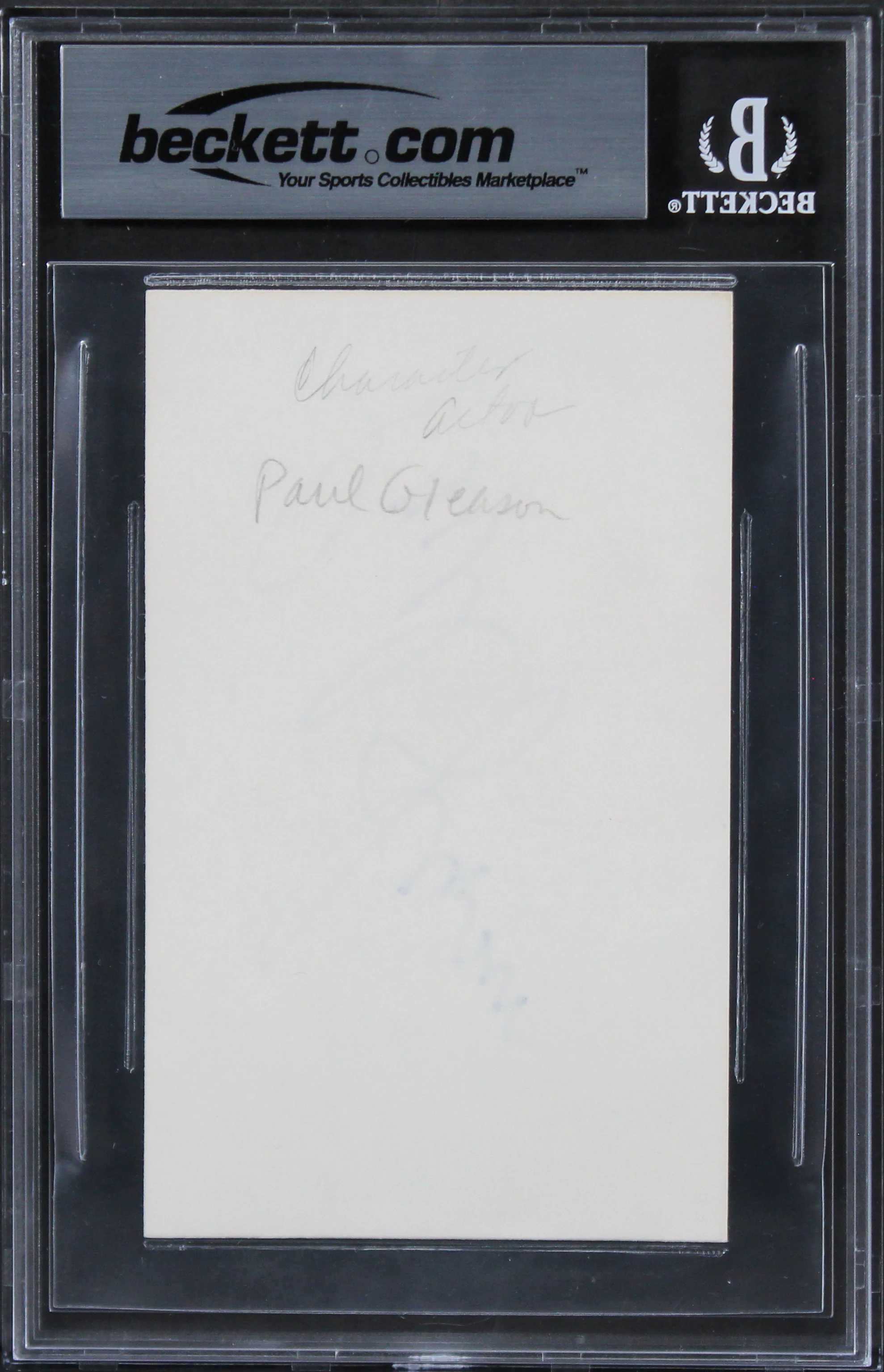 Paul Gleason The Breakfast Club Authentic Signed 3x5 Index Card BAS Slabbed - Image 3