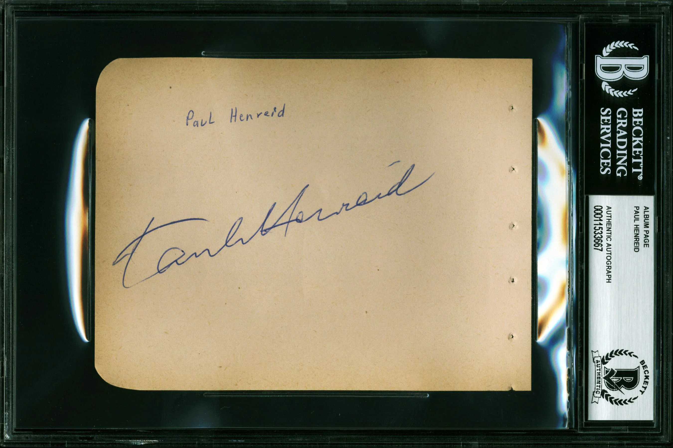 Paul Henreid Casablanca Authentic Signed 4.5x5.75 Album Page BAS Slabbed - Image 2