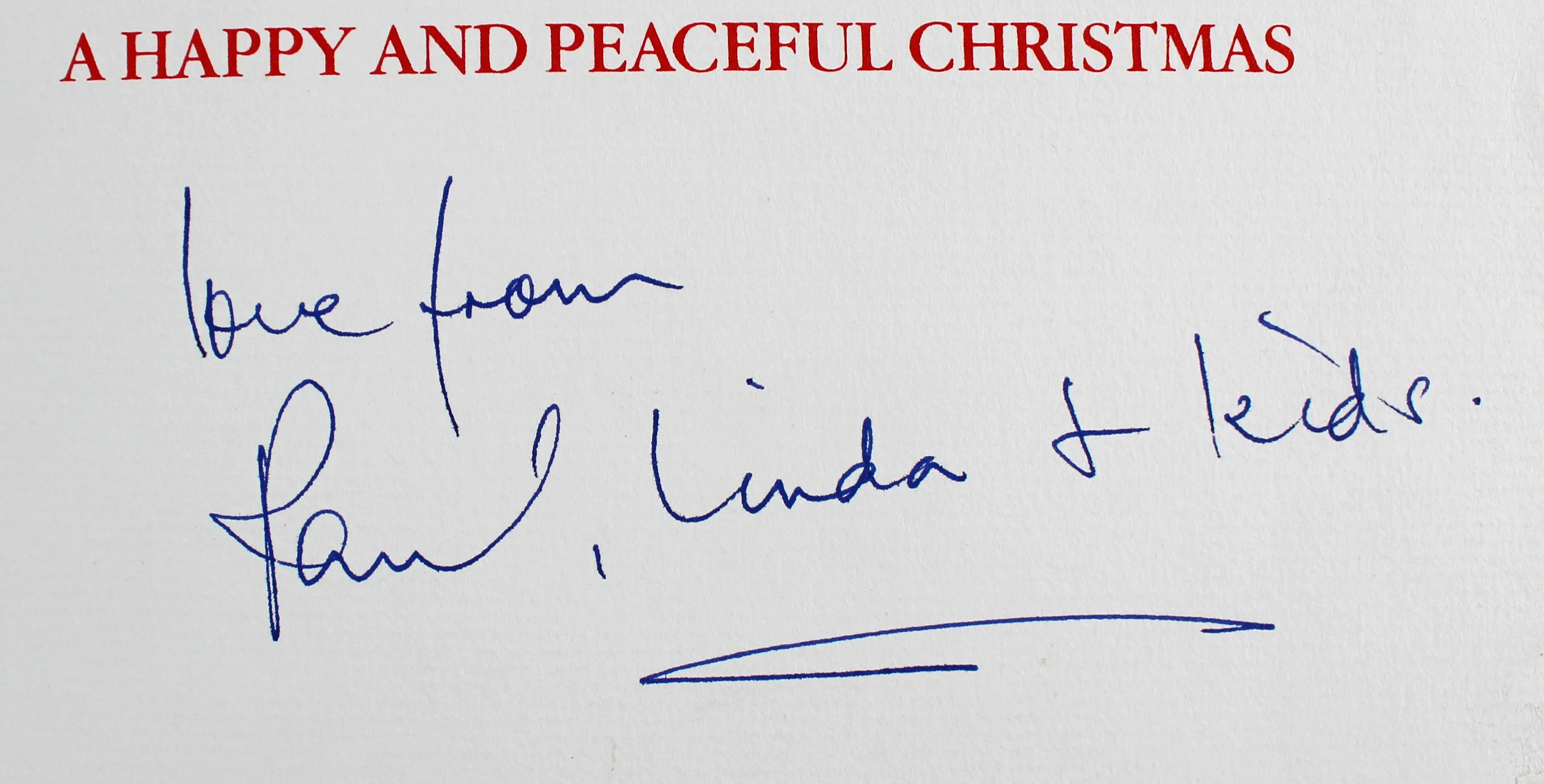 Paul McCartney Beatles Love From Linda + Kids Authentic Signed Card BAS #AA03802 - Image 3
