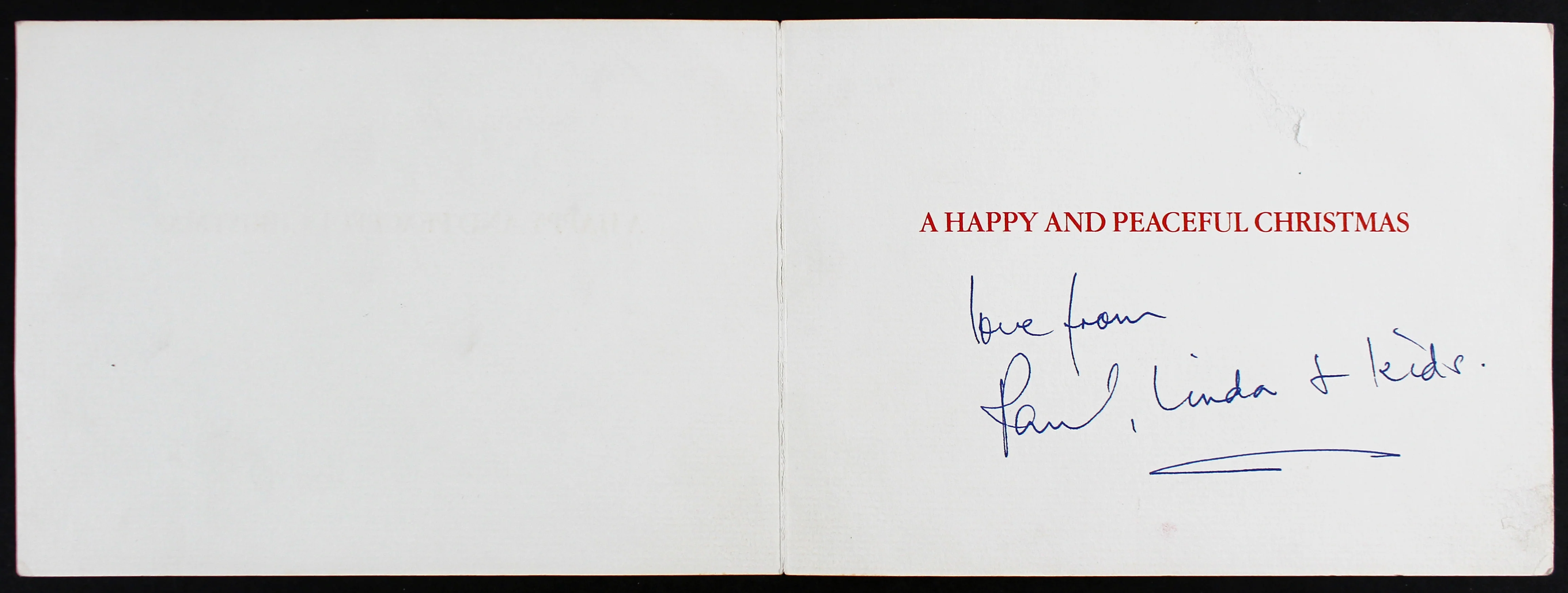 Paul McCartney Beatles Love From Linda + Kids Authentic Signed Card BAS #AA03802 - Image 4