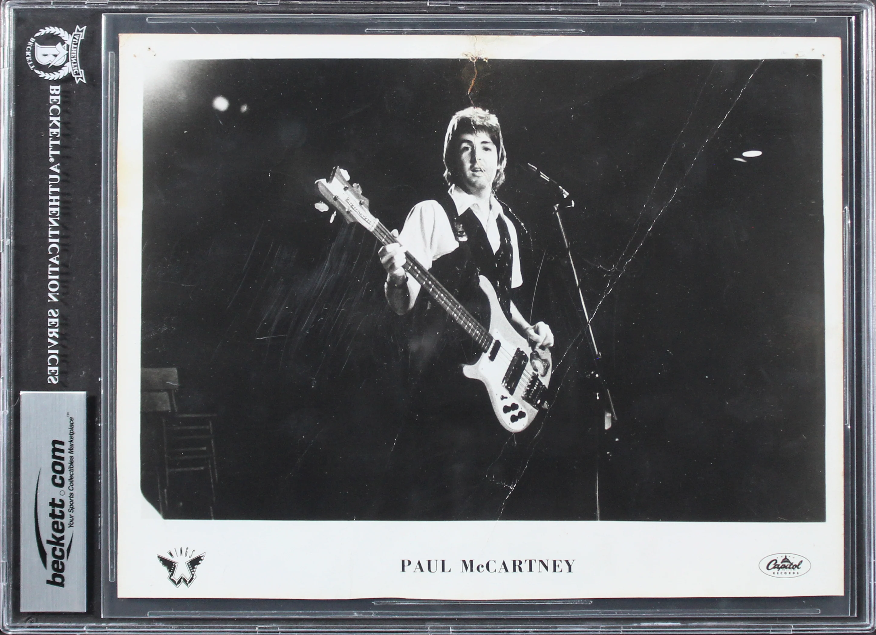 Paul McCartney Beatles "Love" Signed 8x10 Photo w/ Facial Doodle Sketch BAS Slab - Image 3