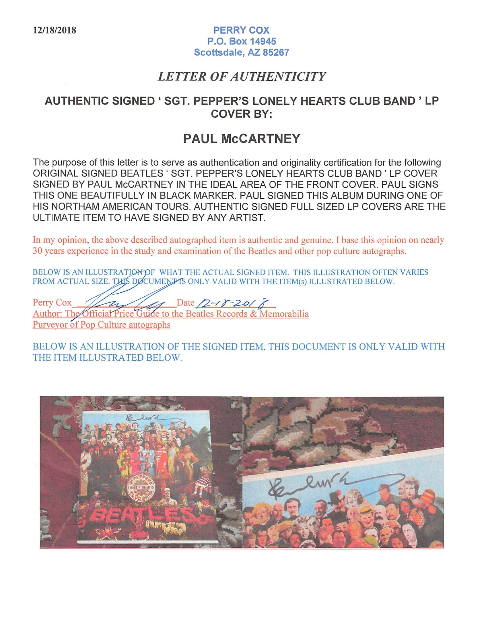 Paul McCartney Beatles Signed Sgt. Pepper's Album Cover W/ Vinyl JSA #YY56740 - Image 10