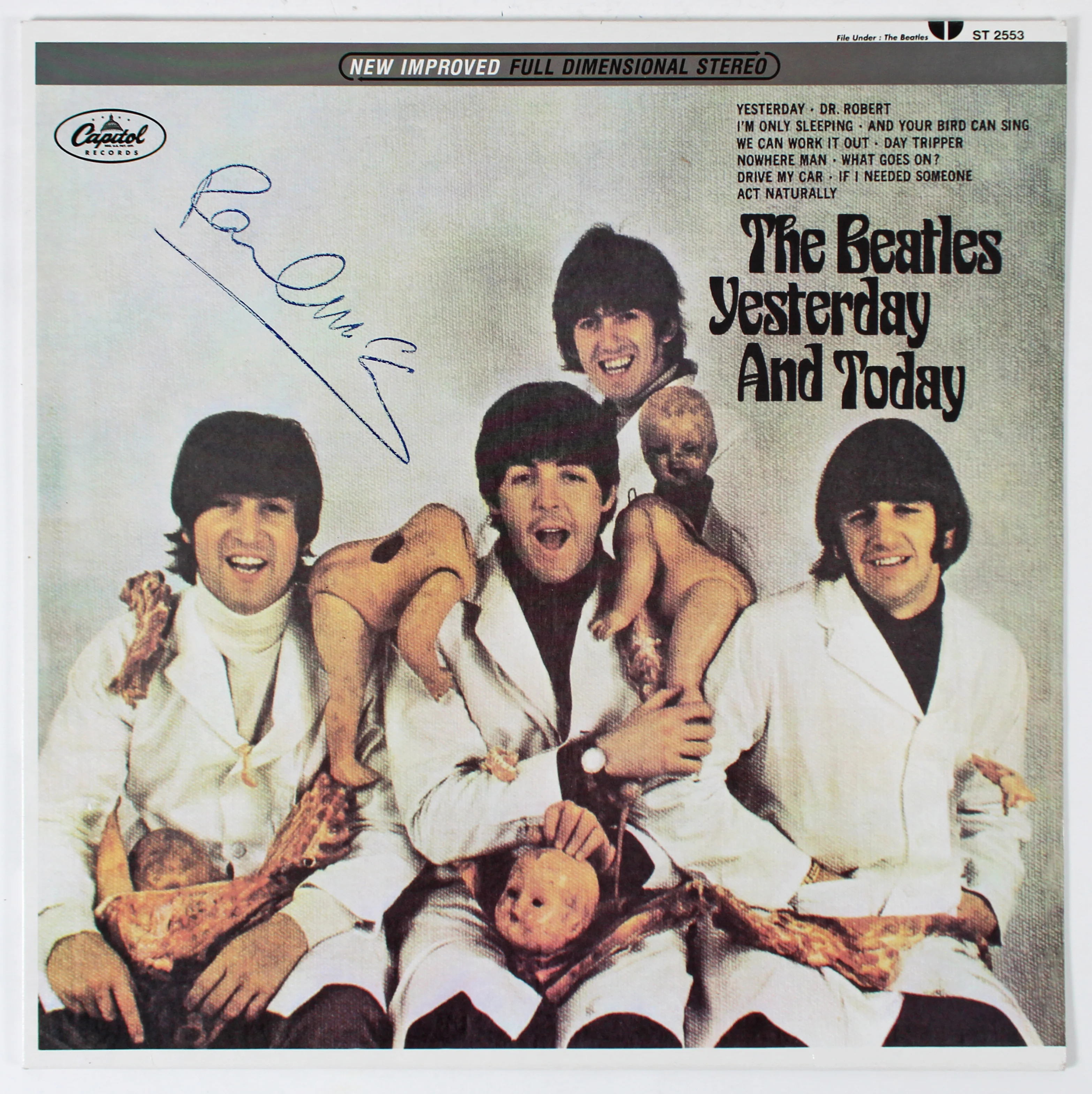 Paul McCartney Beatles Signed Yesterday & Today Album Cover w Vinyl PSA #AB04568 - Image 3