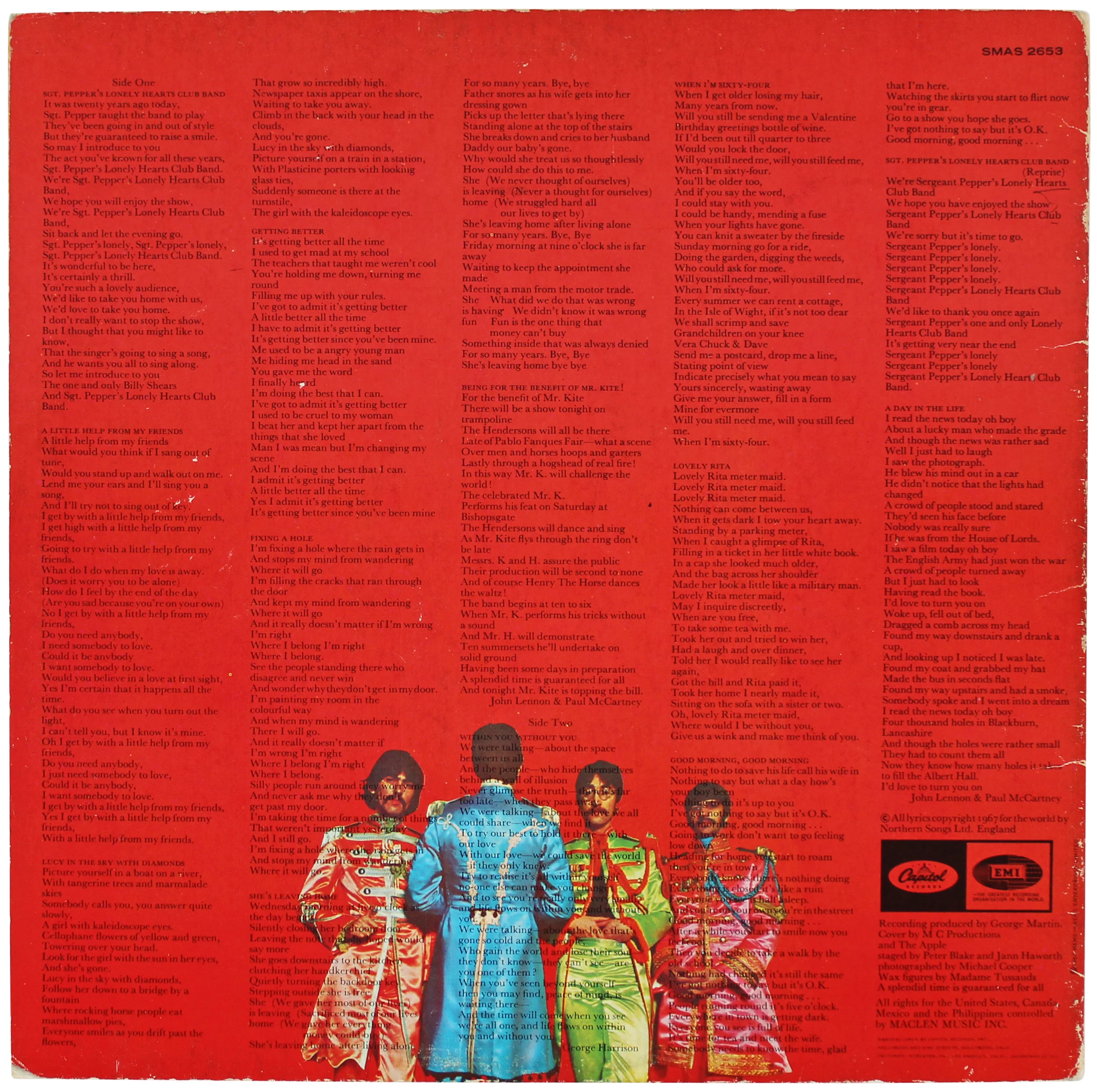 Paul McCartney & George Martin Beatles Signed Sgt. Pepper's Album Cover JSA - Image 6