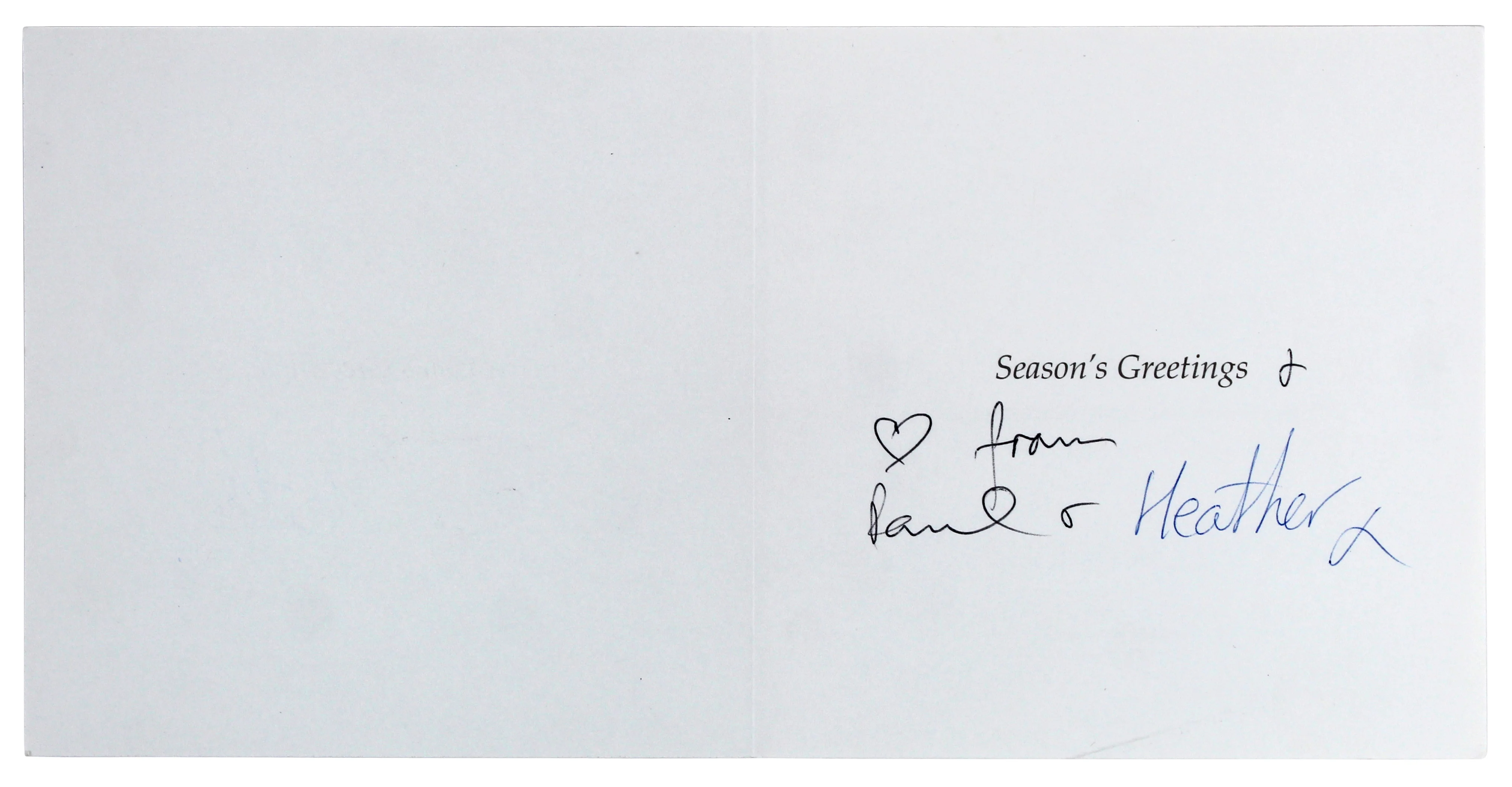 Paul McCartney & Heather Mills Authentic Signed Greeting Card BAS #AB76499 - Image 4