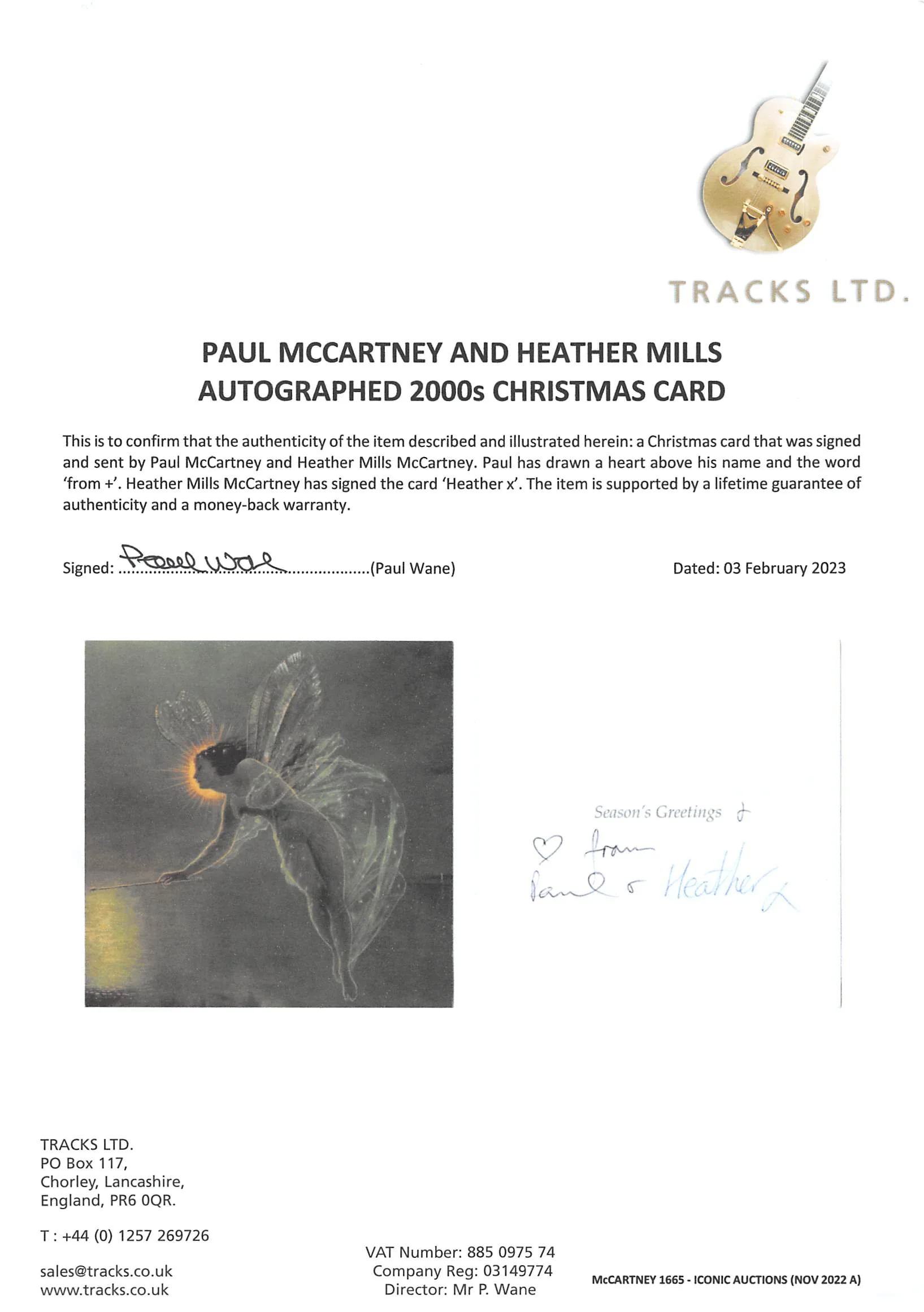 Paul McCartney & Heather Mills Authentic Signed Greeting Card BAS #AB76499 - Image 7