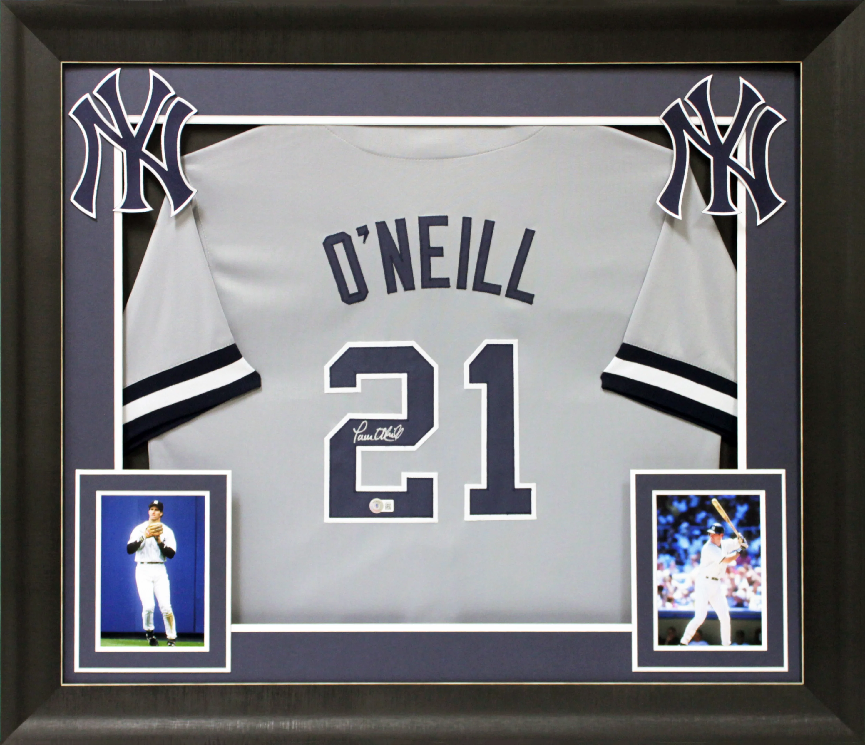 Paul O'Neill Authentic Signed Grey Pro Style Framed Jersey BAS Witnessed - Image 2
