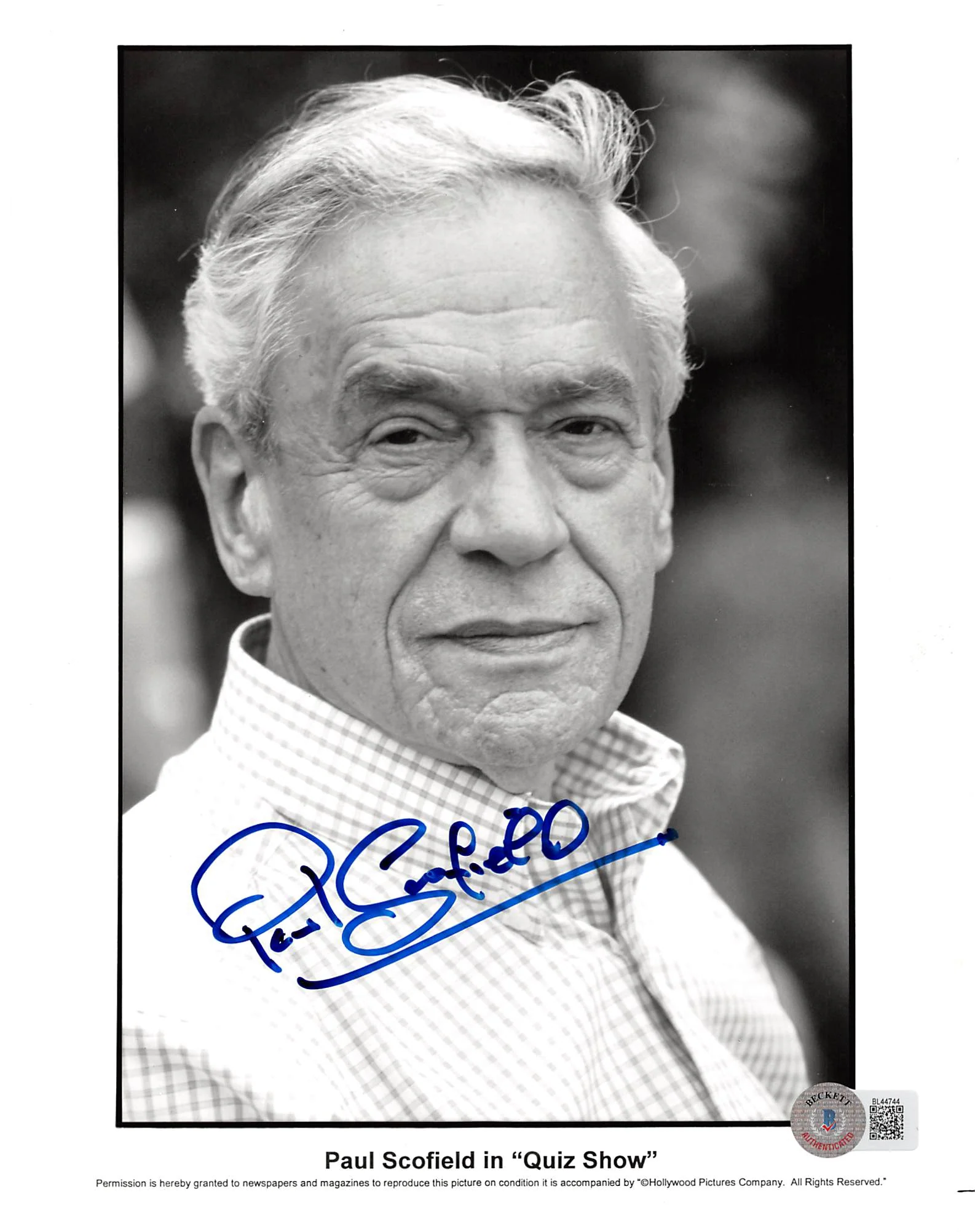 Paul Scofield Quiz Show Authentic Signed 8x10 Photo Autographed BAS #BL44744 - Image 2