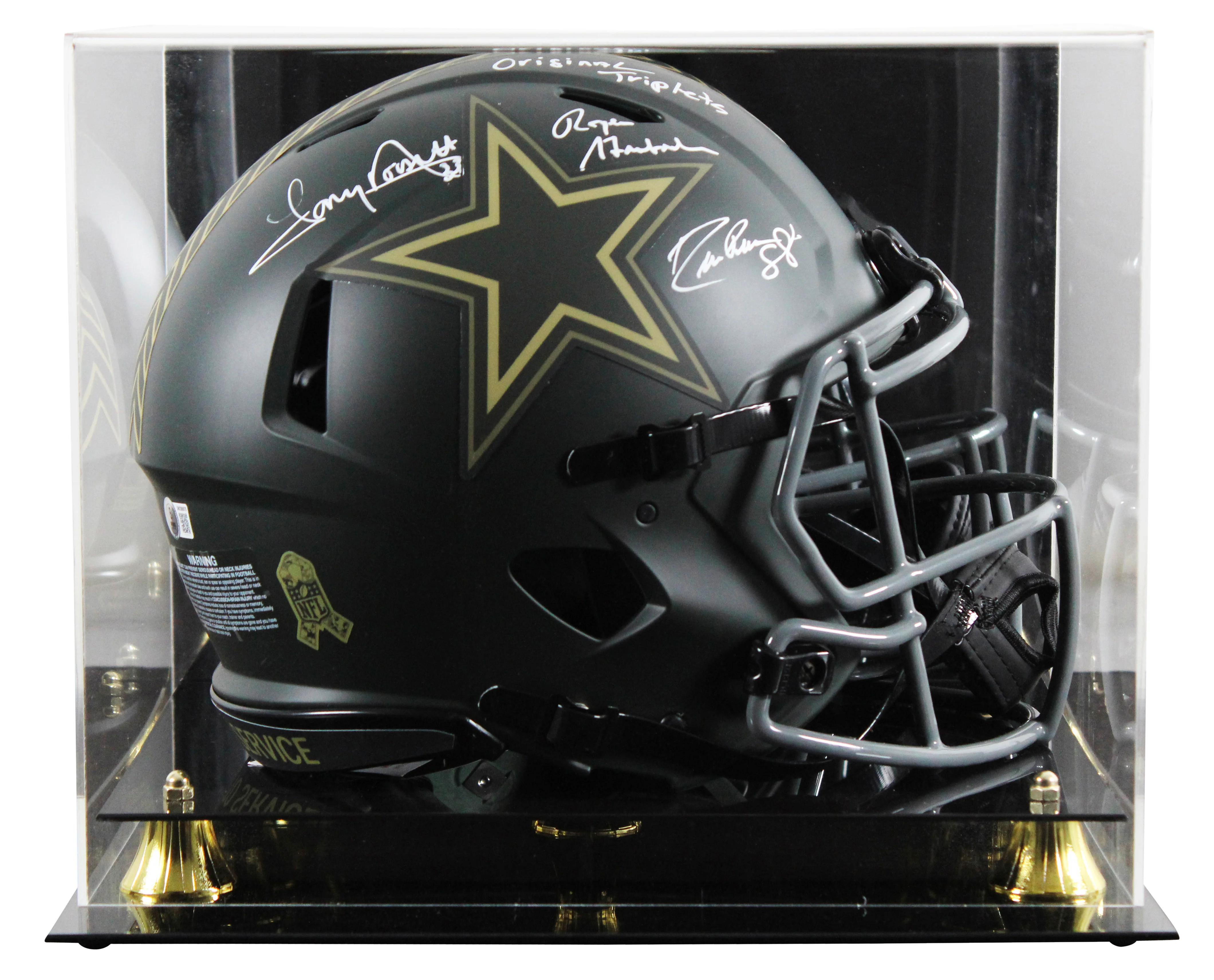 Pearson, Staubach & Dorsett Signed STS IV F/S Speed Proline Helmet W/ Case BAS W - Image 2
