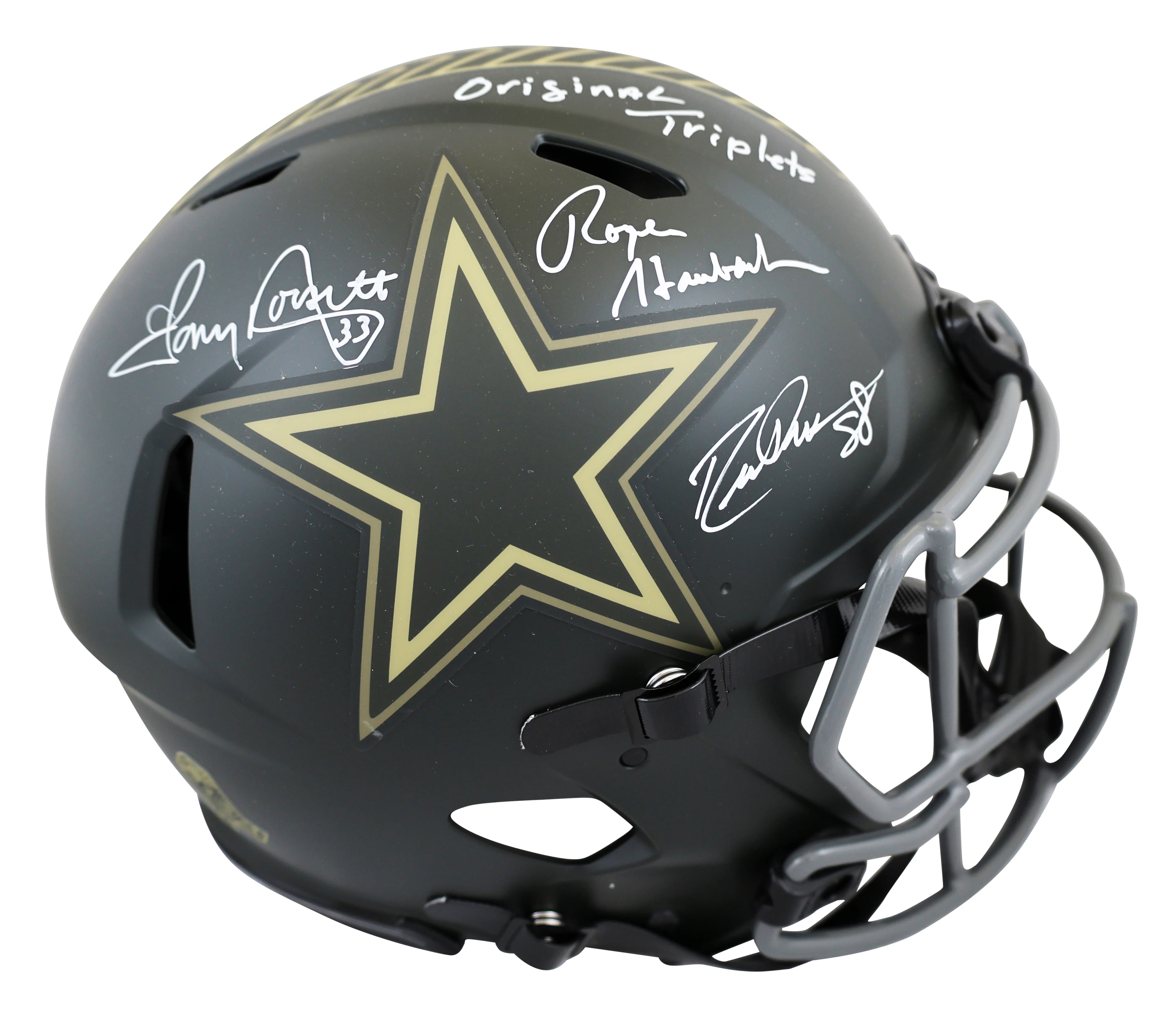 Pearson, Staubach & Dorsett Signed STS IV F/S Speed Proline Helmet W/ Case BAS W - Image 3