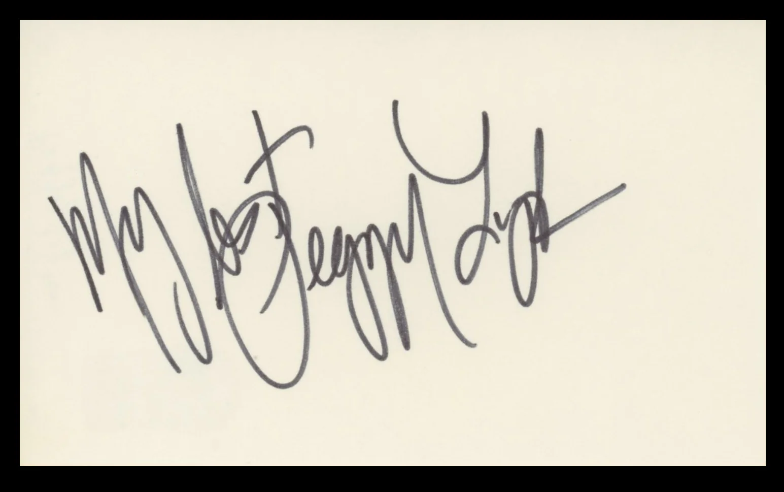 Peggy Lipton The Mod Squad My Best Authentic Signed 3x5 Index Card BAS #BV59031
