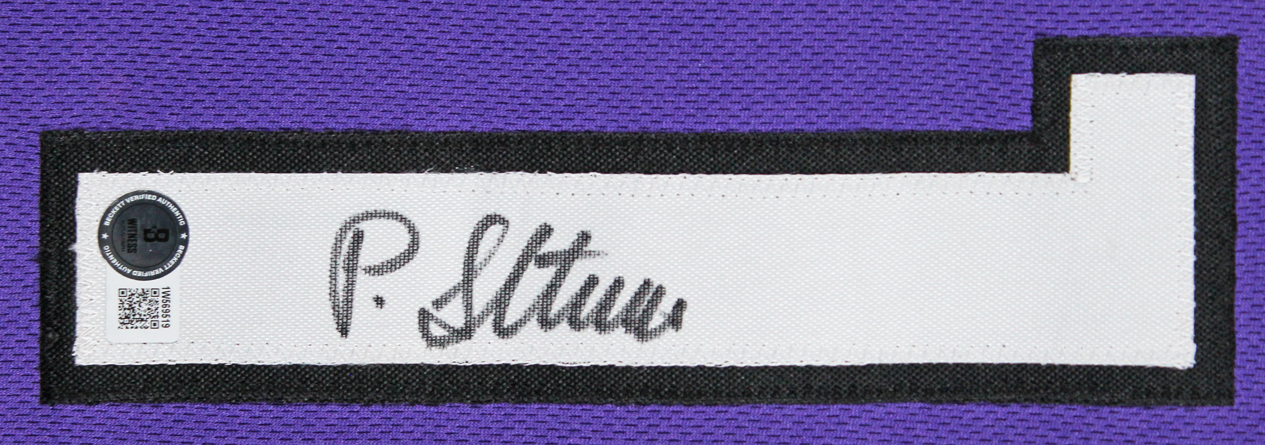 Peja Stojakovic Authentic Signed Purple Pro Style Framed Jersey BAS Witnessed - Image 3