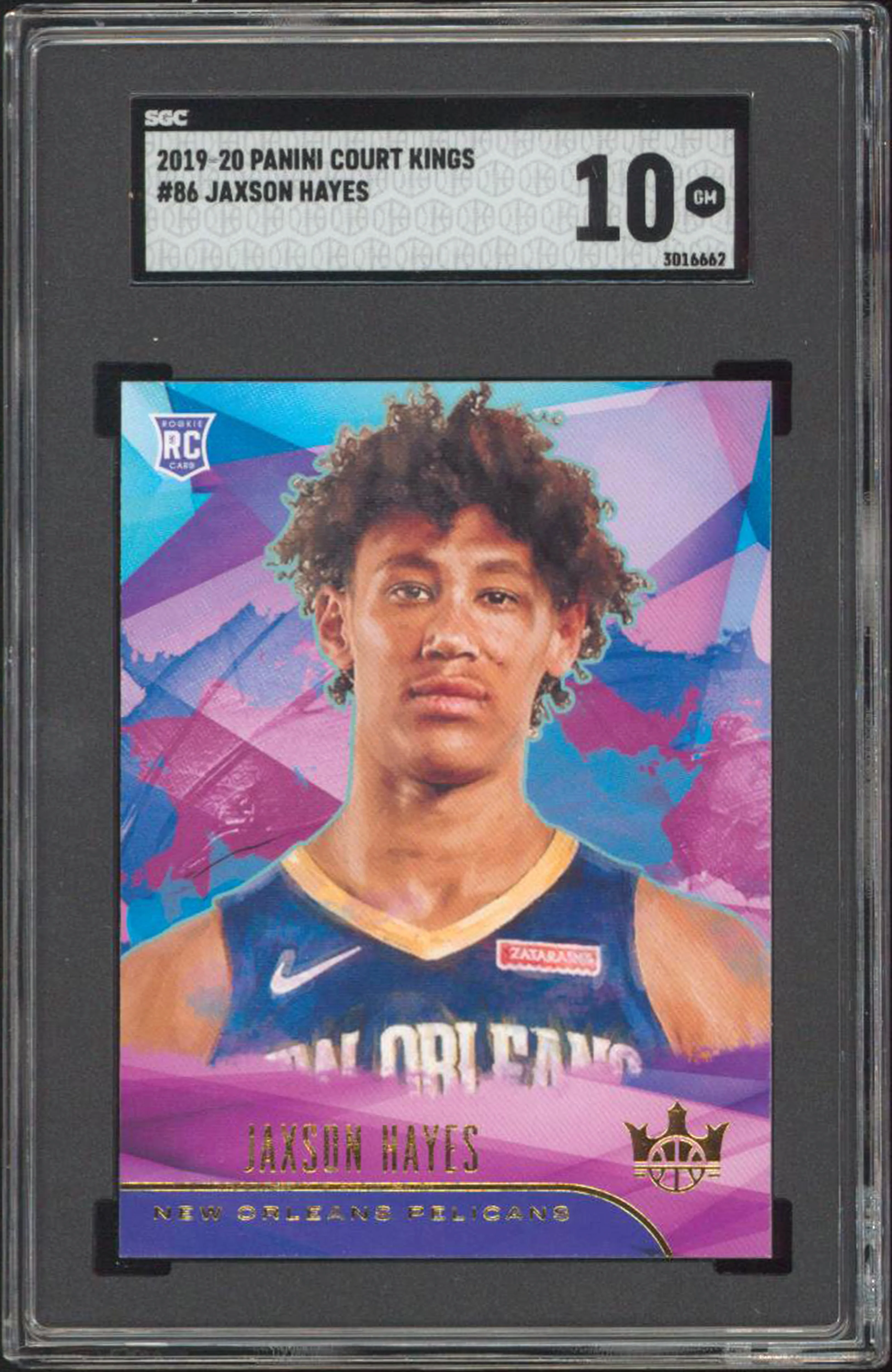 Pelicans Jaxson Hayes 2019 Panini Court Kings #86 Rookie Card Graded Gem 10! SGC - Image 2