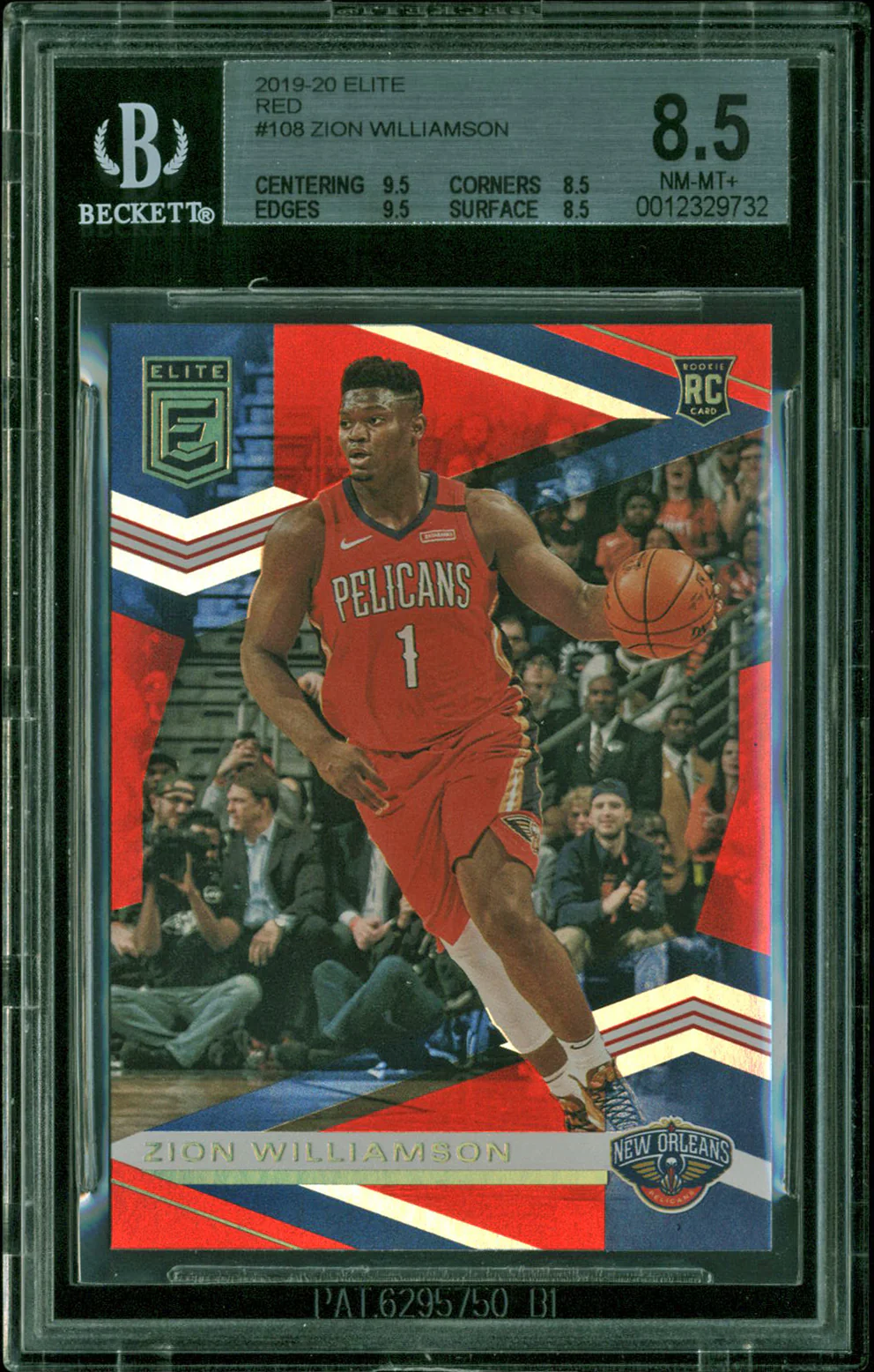 Pelicans Zion Williamson 2019-20 Panini Elite #108 BGS NM-MT+ 8.5 MINT - Image 2