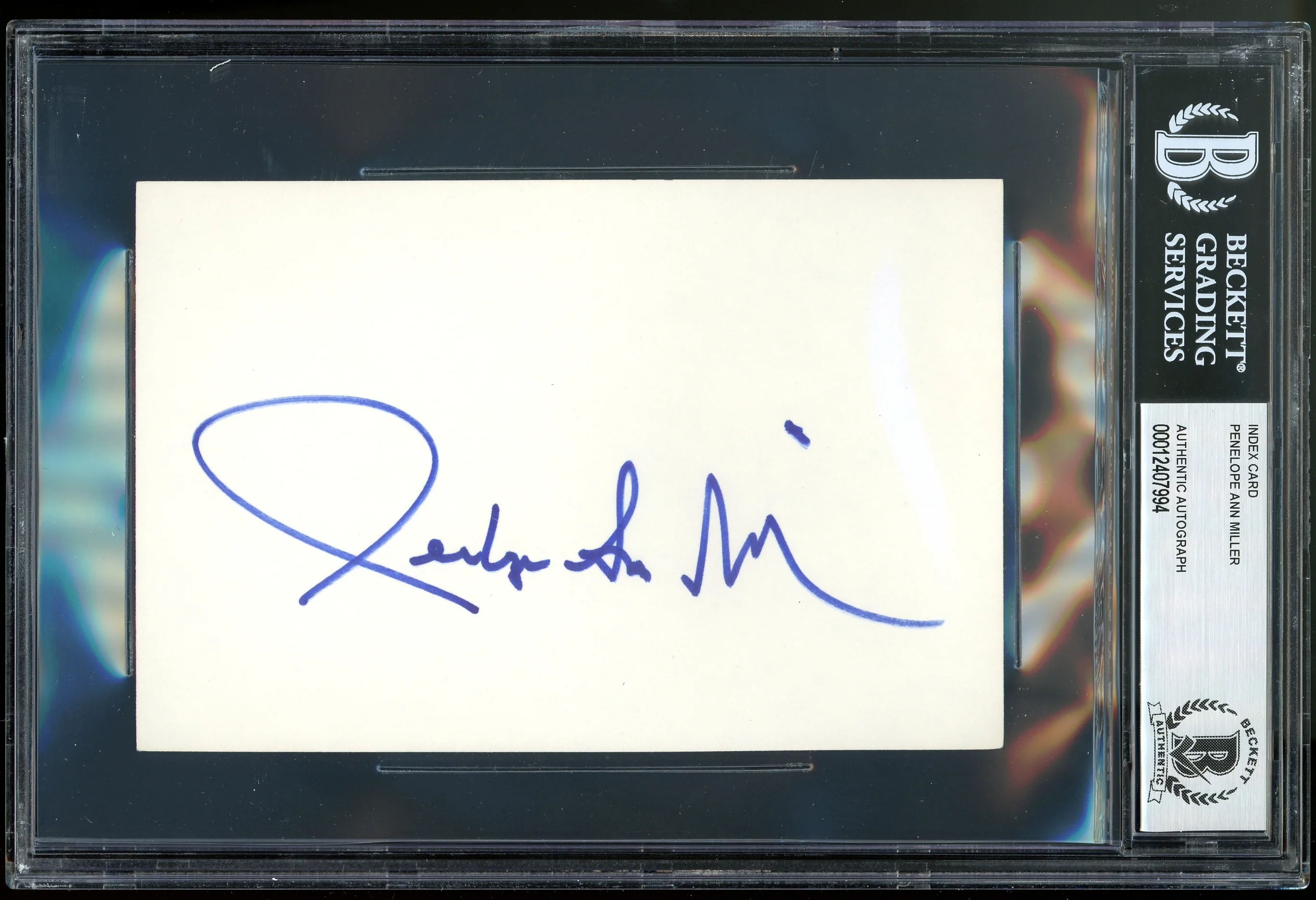 Penelope Ann Miller Carlito's Way Authentic Signed 4x6 Index Card BAS Slabbed - Image 2