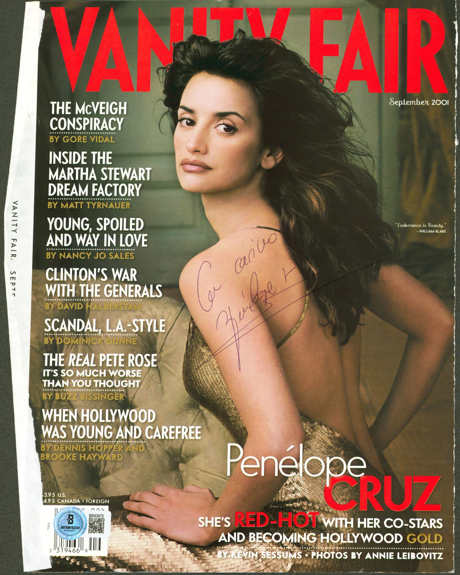 Penelope Cruz Signed Vanity Fair Magazine Cover September 2001 BAS #BR43970 - Image 2