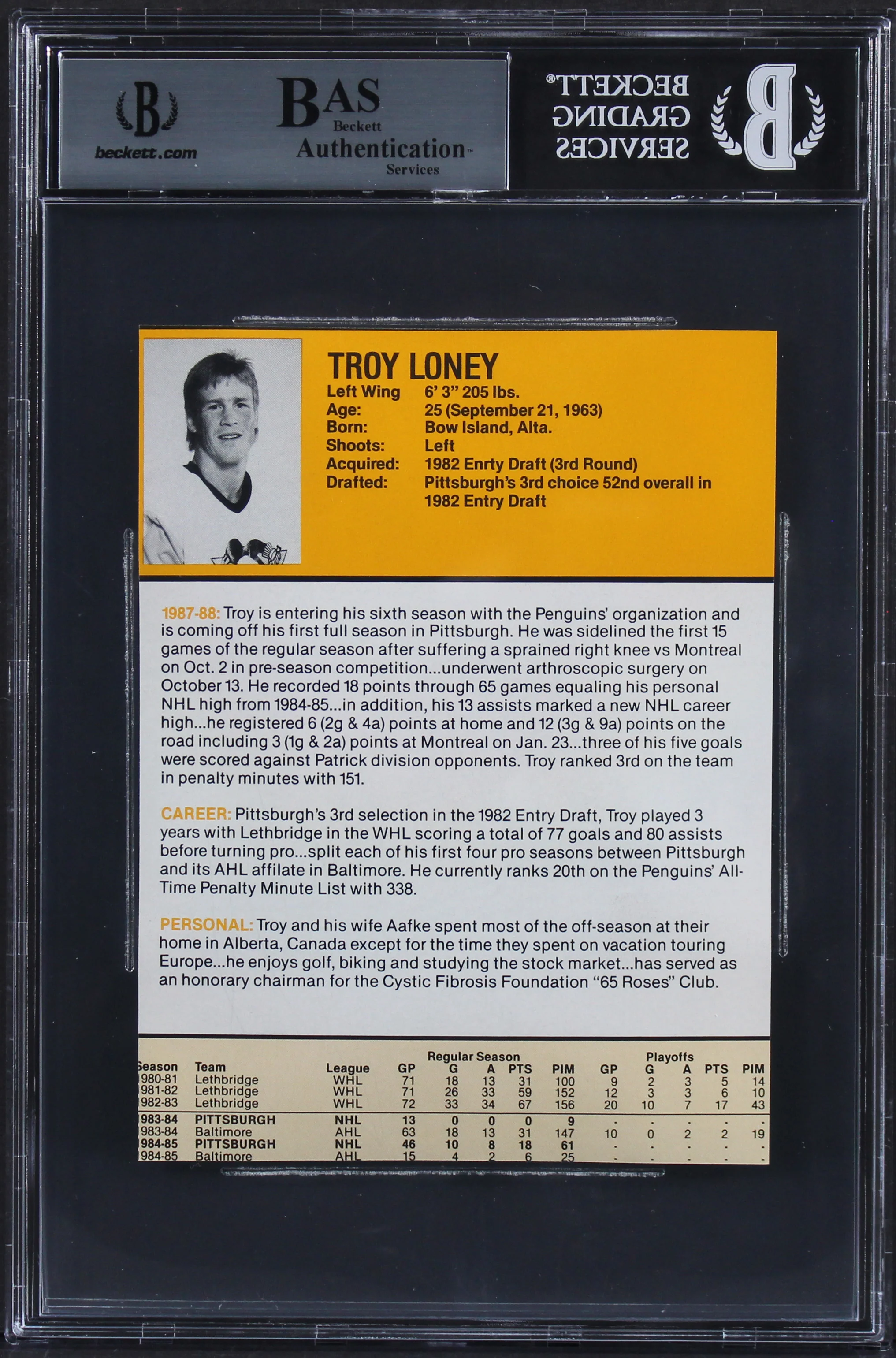 Penguins Mario Lemieux Authentic Signed 4.25x5.5 Cut Signature BAS Slabbed - Image 3
