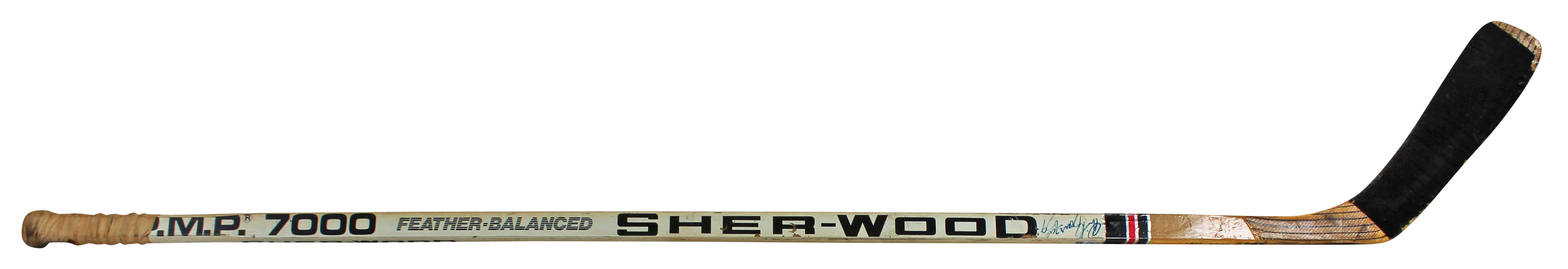 Penguins Phil Bourque Signed Game Used Sher-Wood Hockey Stick BAS #BA74064 - Image 3