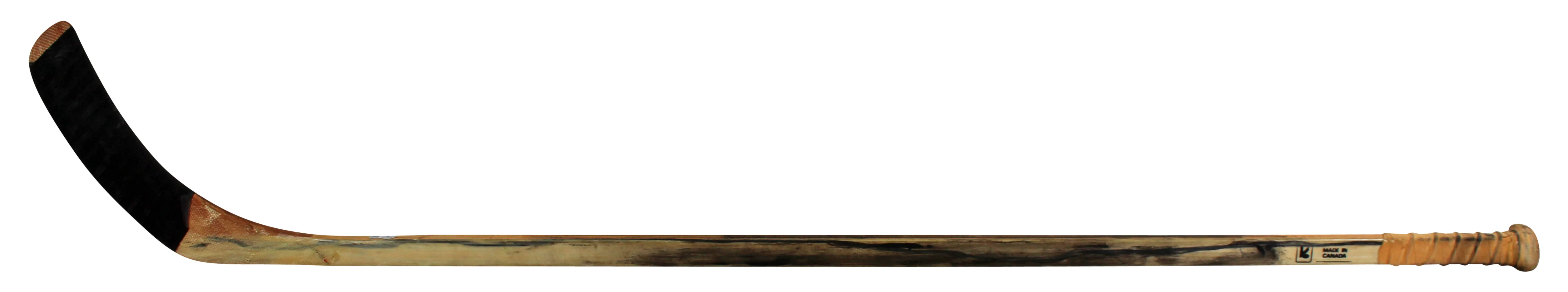 Penguins Zarley Zalapski Signed Game Used Hockey Stick BAS - Image 4