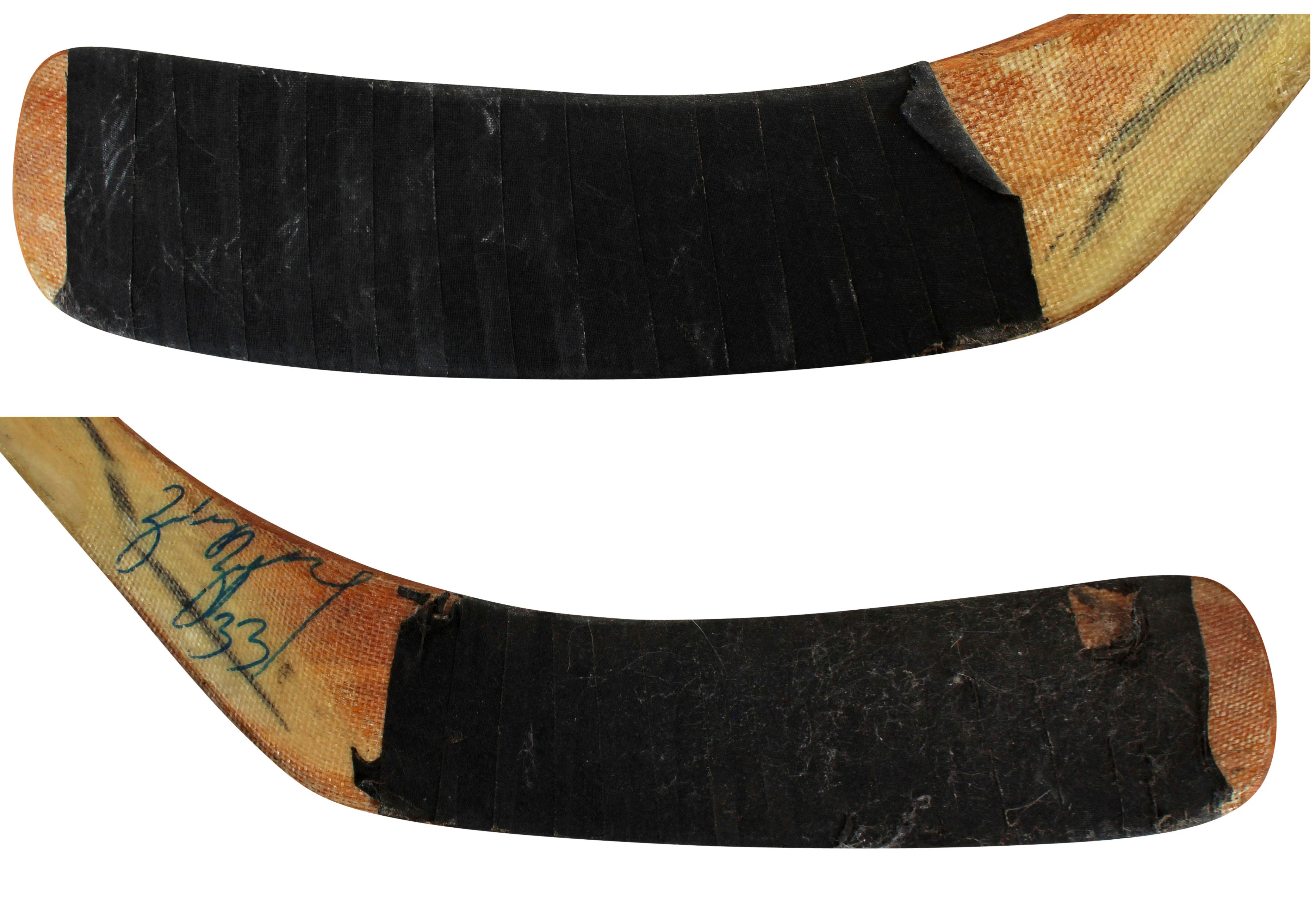 Penguins Zarley Zalapski Signed Game Used Hockey Stick BAS - Image 8