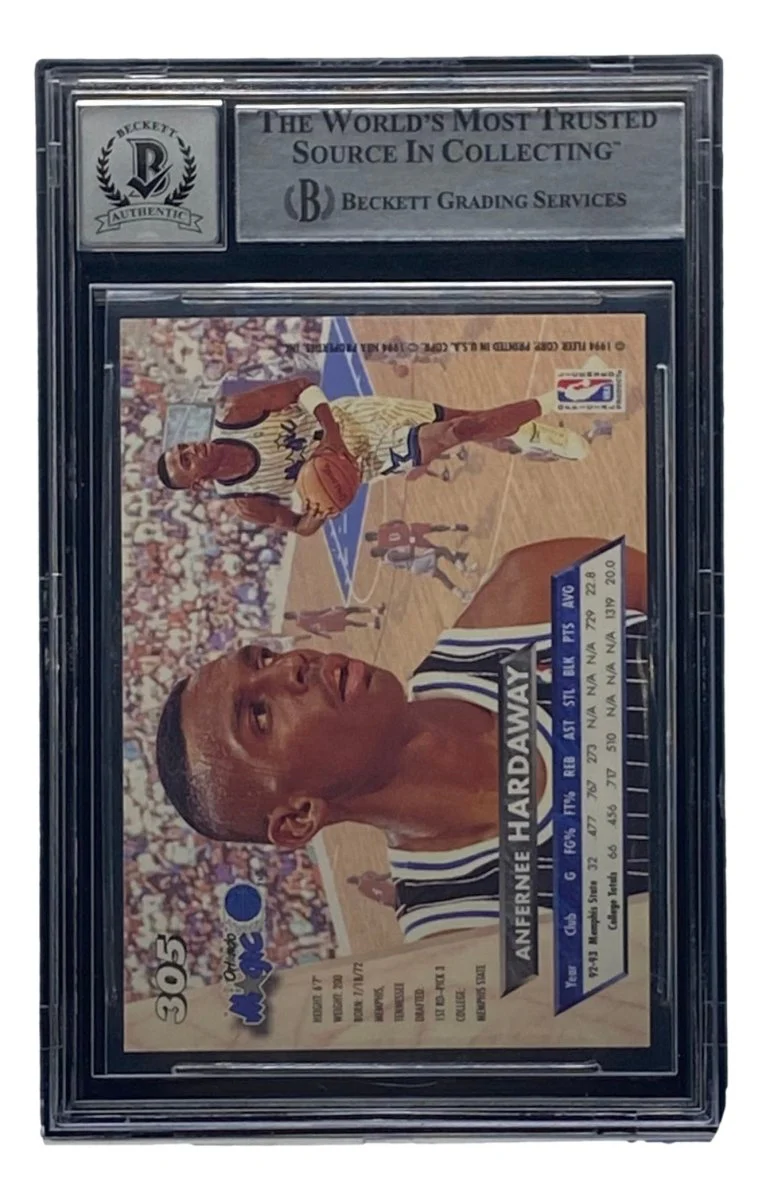 Penny Hardaway Signed Slabbed Orlando Magic 1993-94 Ultra #305 BAS Grade 10 - Image 2
