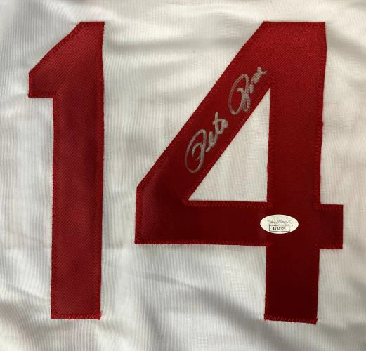 Pete Rose Cincinnati Signed White Baseball Jersey JSA - Image 2