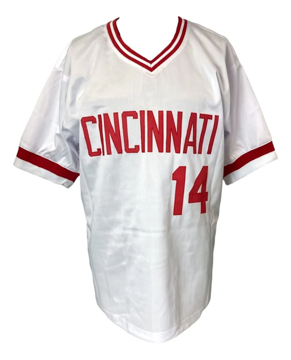 Pete Rose Cincinnati Signed White Baseball Jersey JSA Hologram - Image 3